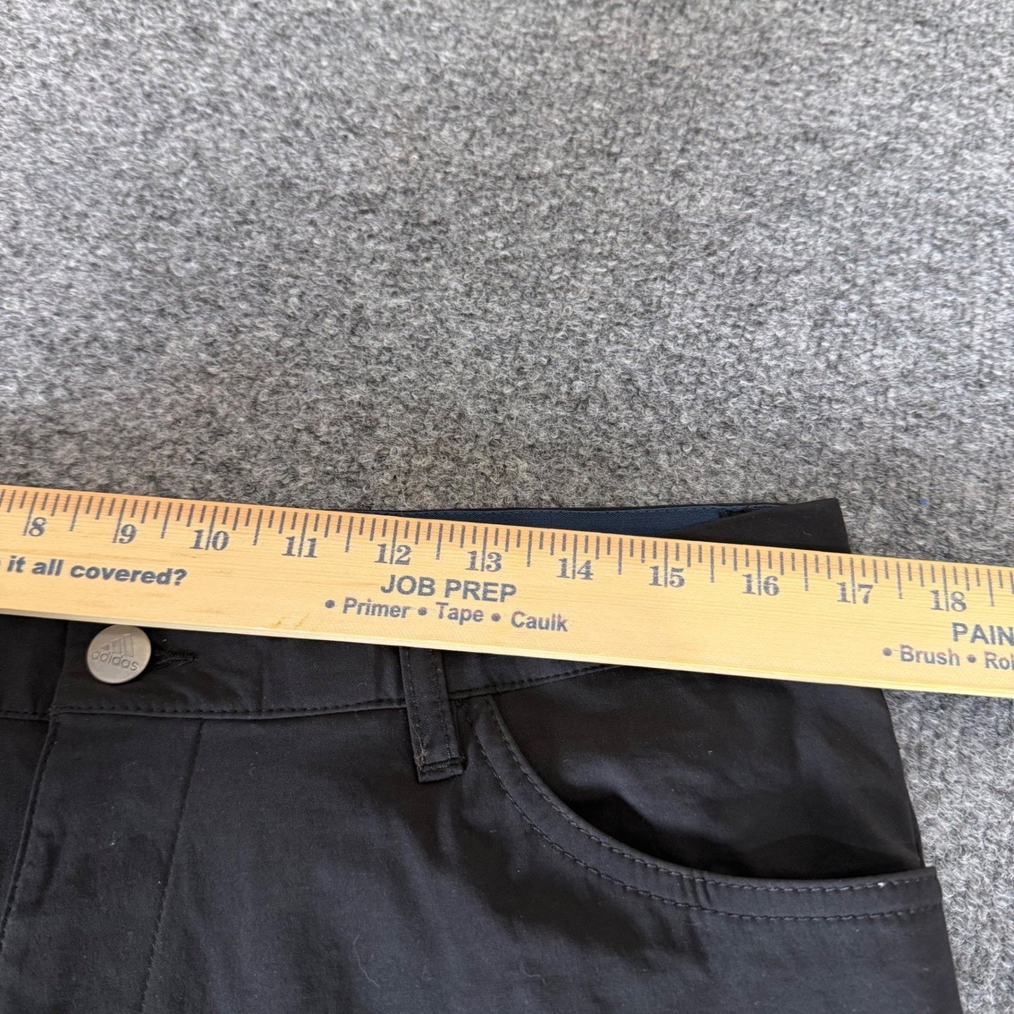 Adidas Golf Go-To 5 Pocket Pants Mens 34x33 Black Tapered Fit Stretch UPF 50+