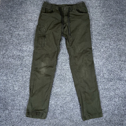 BYLT Pants Men's M 30x30 Olive Green Tapered Ripstop Drawstring Utility Jogger