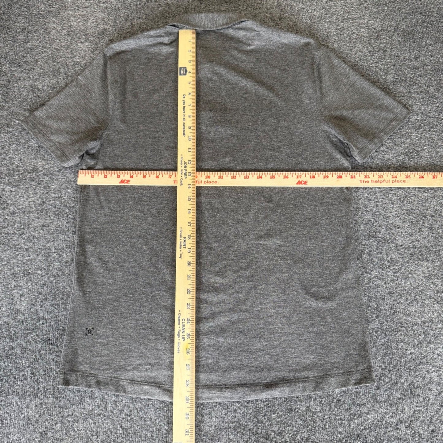 Lululemon Polo Shirt Mens Large Gray Stretch Short Sleeve Preppy Golf Casual Top