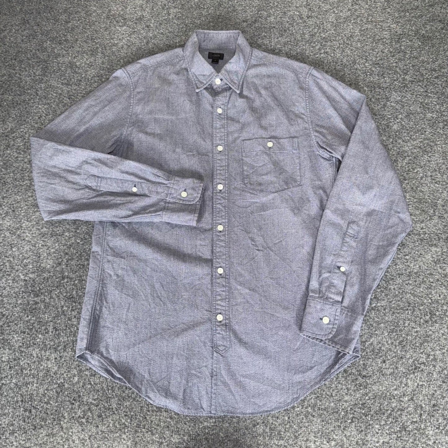 J.Crew Mens Small Blue Cotton Long Sleeve Button Down Shirt Pocket Casual