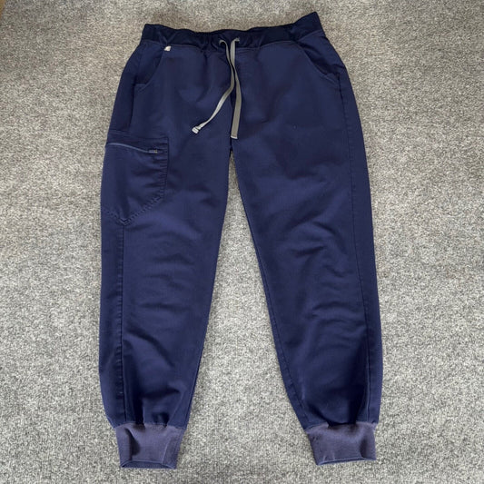 FIGS Zamora Jogger Scrub Pants Womens Large 31x28 Navy Stretch Medical Uniform