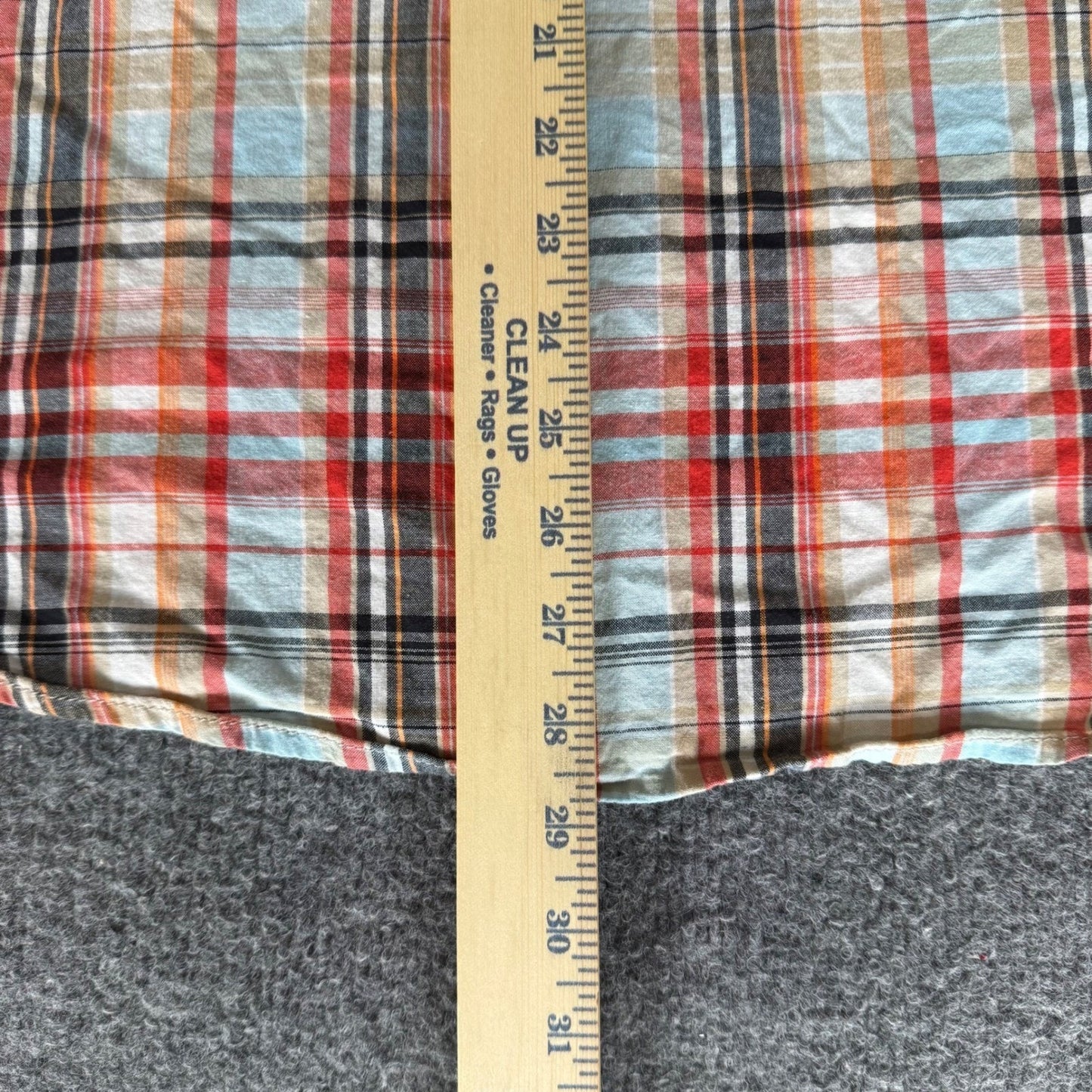 KAVU Shirt Mens Large Plaid Short Sleeve Button Up Casual Hiking Outdoor