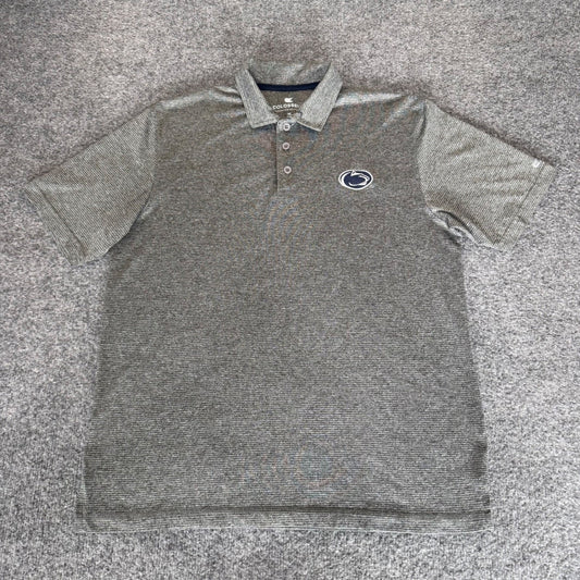 Penn State Nittany Lions Polo Shirt Men Medium Gray NCAA Golf Performance Casual