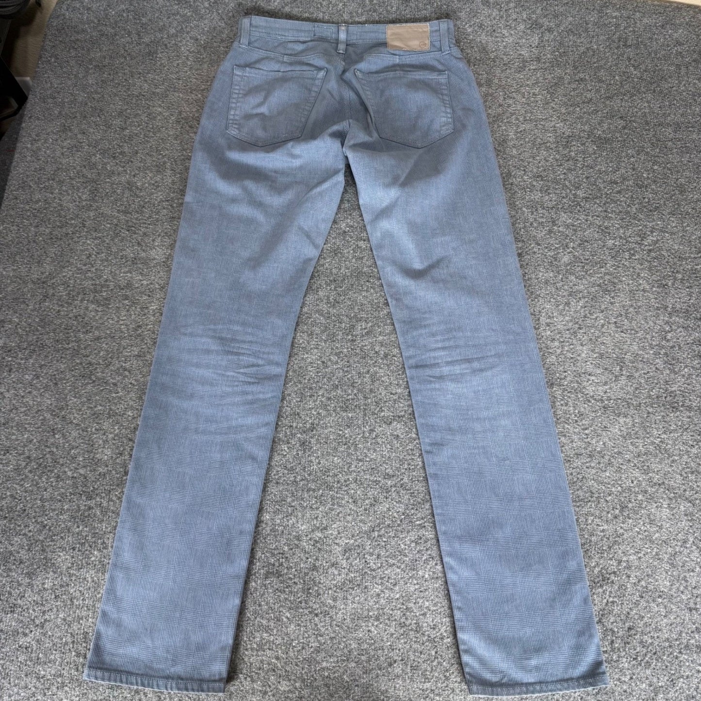 AG Adriano Goldschmied The Tellis Modern Slim Blue Glen Plaid Pants 31x34 Mens
