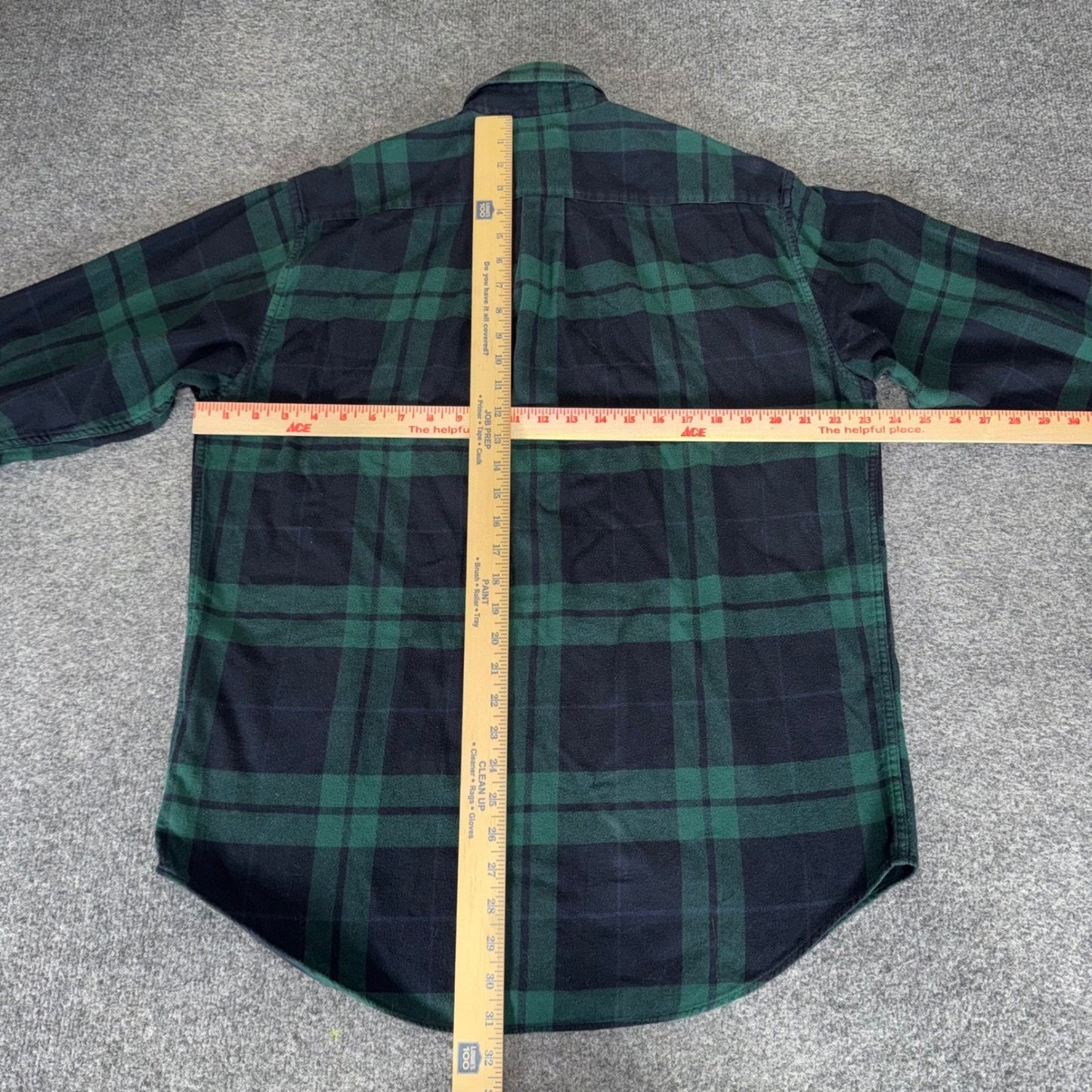 Brooks Brothers 346 Men M Green Plaid Flannel Shirt Long Sleeve Button Up Cotton
