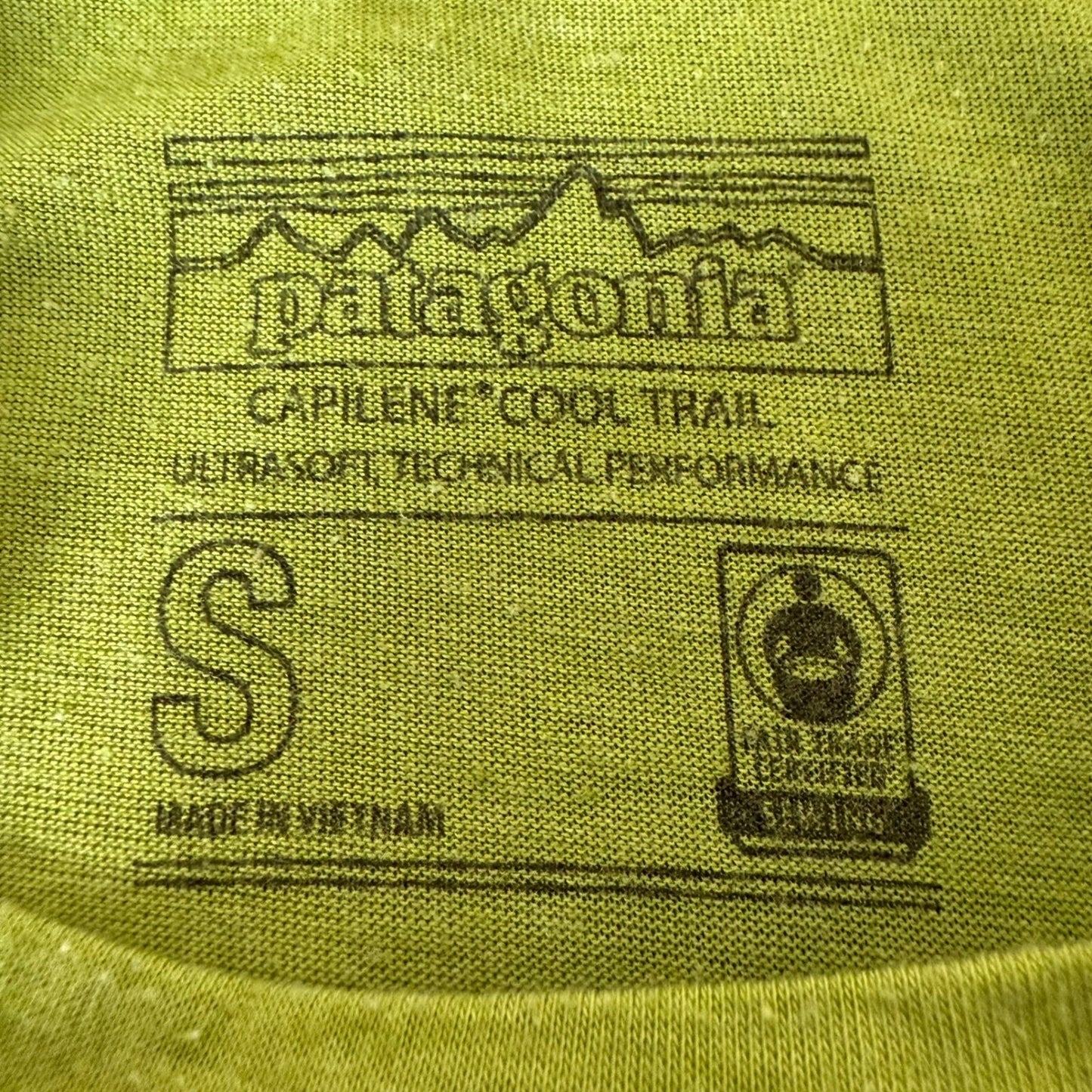 Patagonia Capilene Cool Trail Shirt Mens Small Green Performance Outdoor Hiking