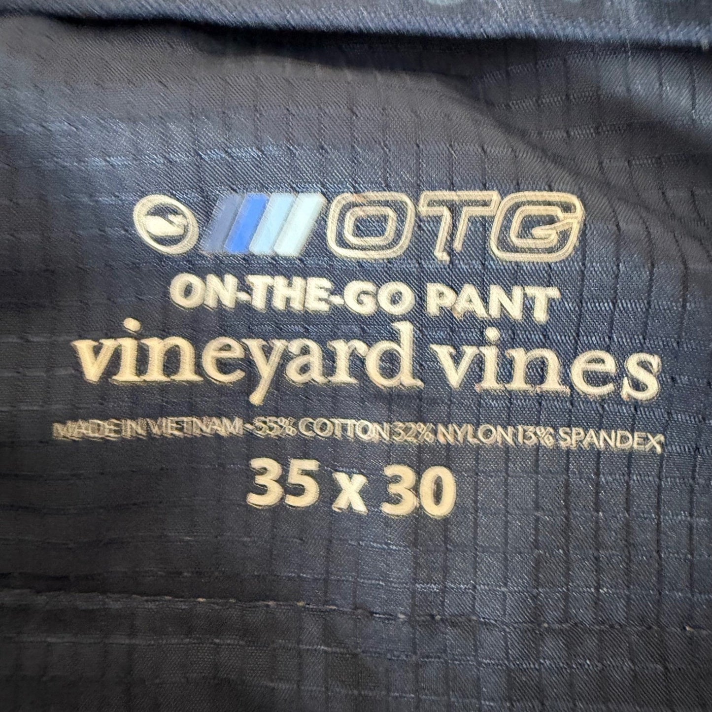 Vineyard Vines OTG On-The-Go Pant Mens 35x29 Khaki Tan Performance Chino Stretch