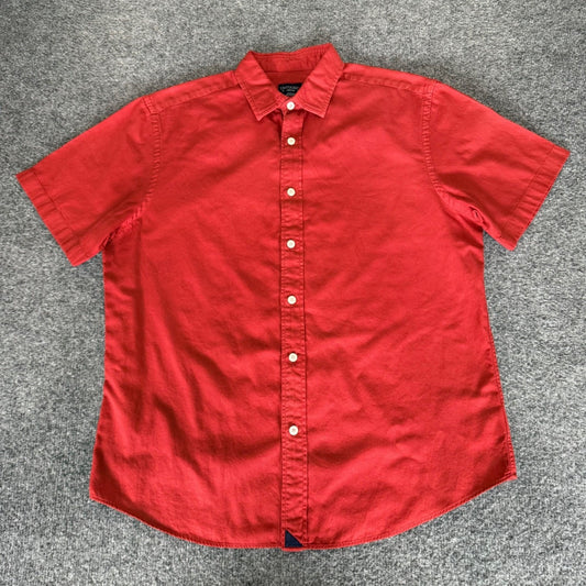 UNTUCKit Mens Red Cotton Button Up Shirt Medium Short Sleeve Casual Office
