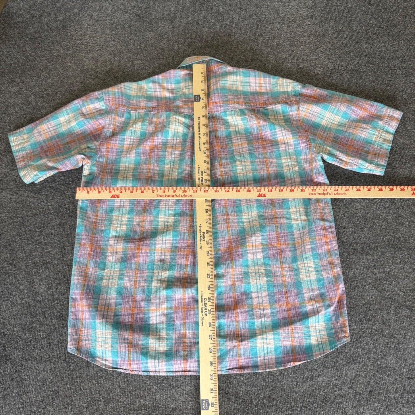Roper Plaid Western Shirt Short Sleeve Button Up Pastel Summer Cowboy Mens Large