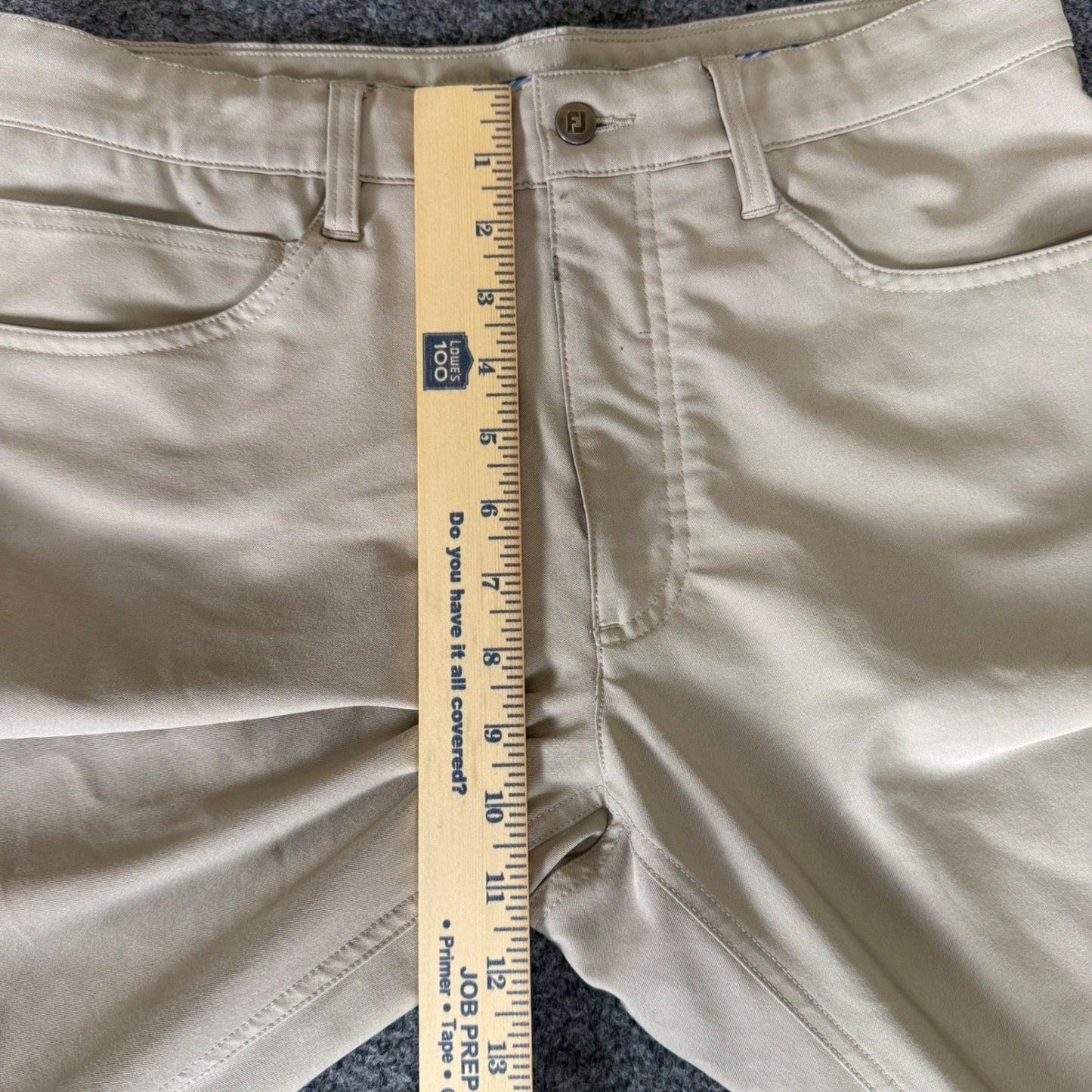 FootJoy Athletic Fit Golf Pants Mens 32x32 Khaki Tan Performance Five Pocket FJ