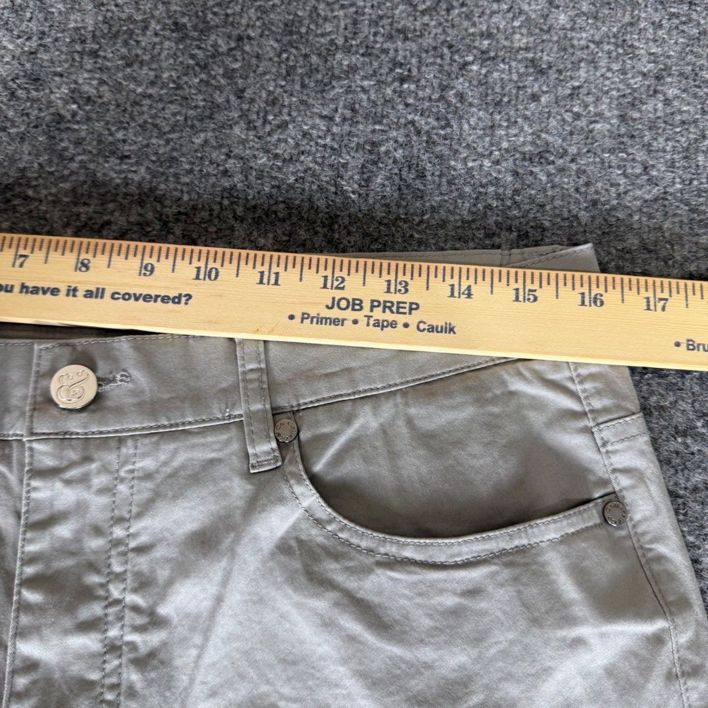 Collars & Co Mens 32x30 Chino Pants Grey 5-Pocket Cotton Stretch Straight Leg