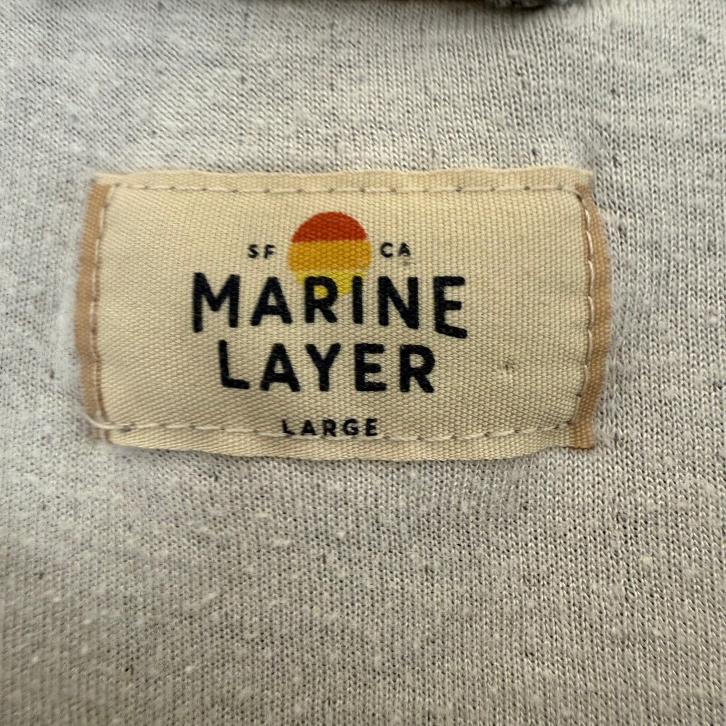 Marine Layer Henley Shirt Long Sleeve Casual Pullover Heather Gray Men's Large