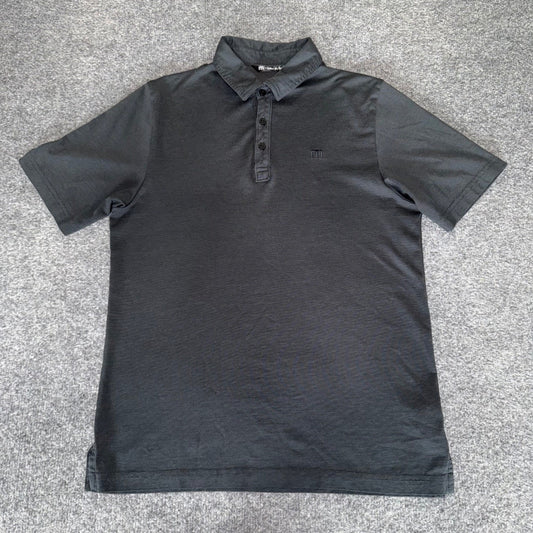 Travis Mathew Mens Small Charcoal Gray Pima Cotton Blend Short Sleeve Polo Shirt