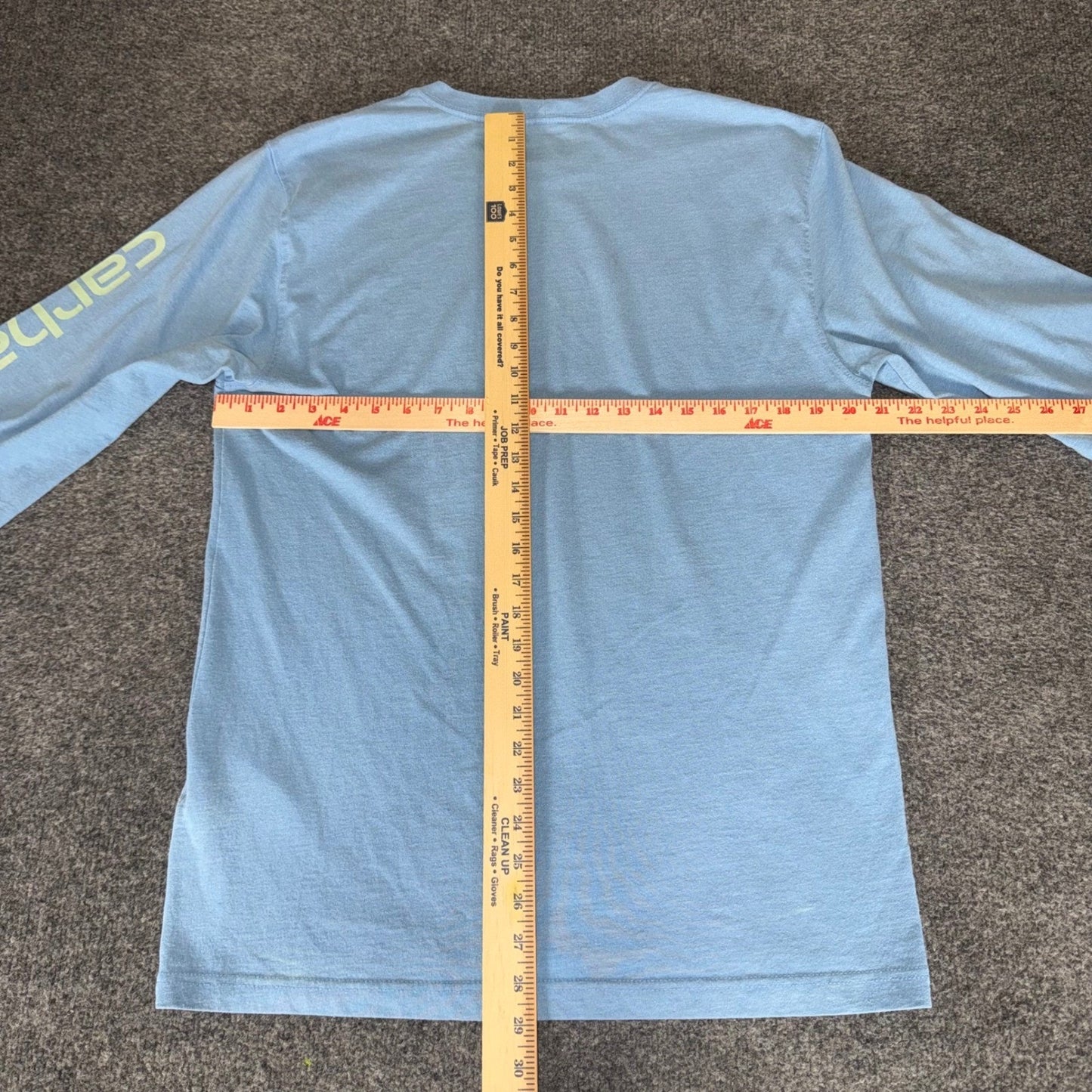 Carhartt Mens S Blue Loose Fit Long Sleeve Graphic Logo T-Shirt Workwear Cotton