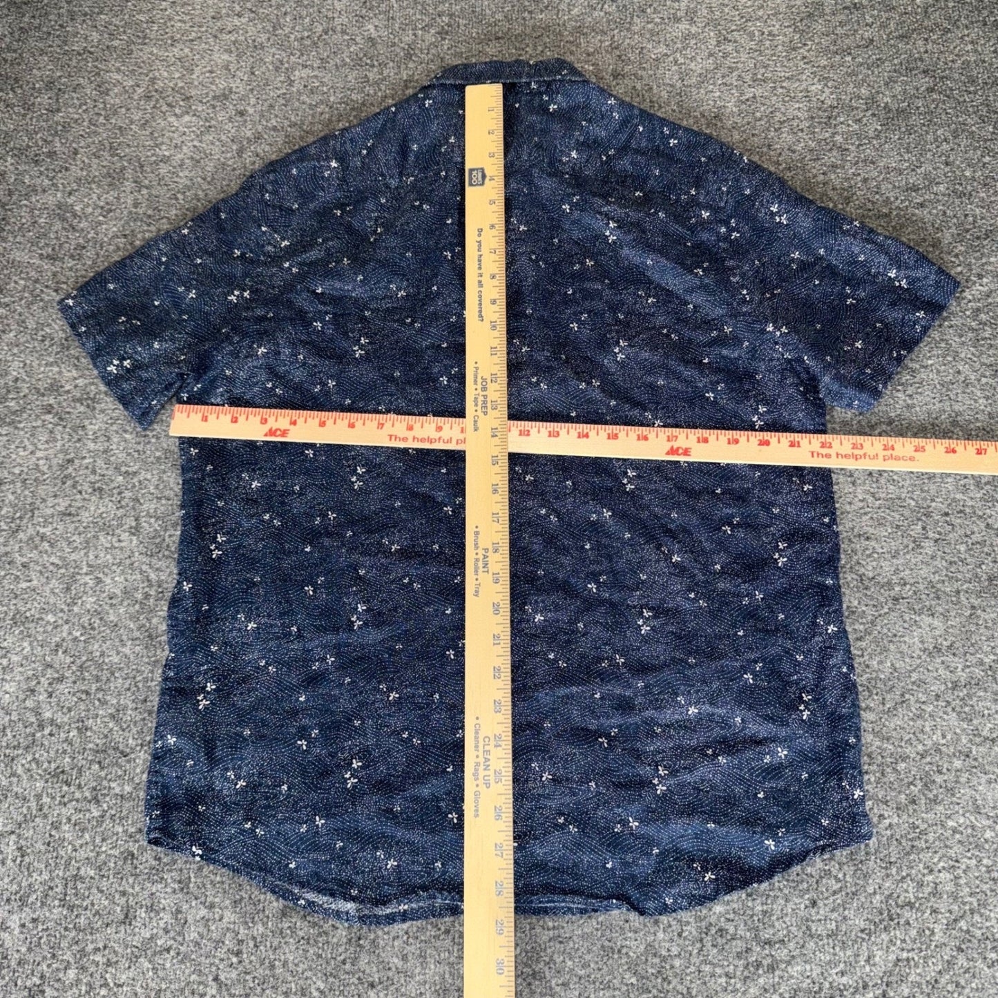 UNTUCKit Linen Shirt Men Large Blue Slim Fit Short Sleeve Button Up Casual Beach