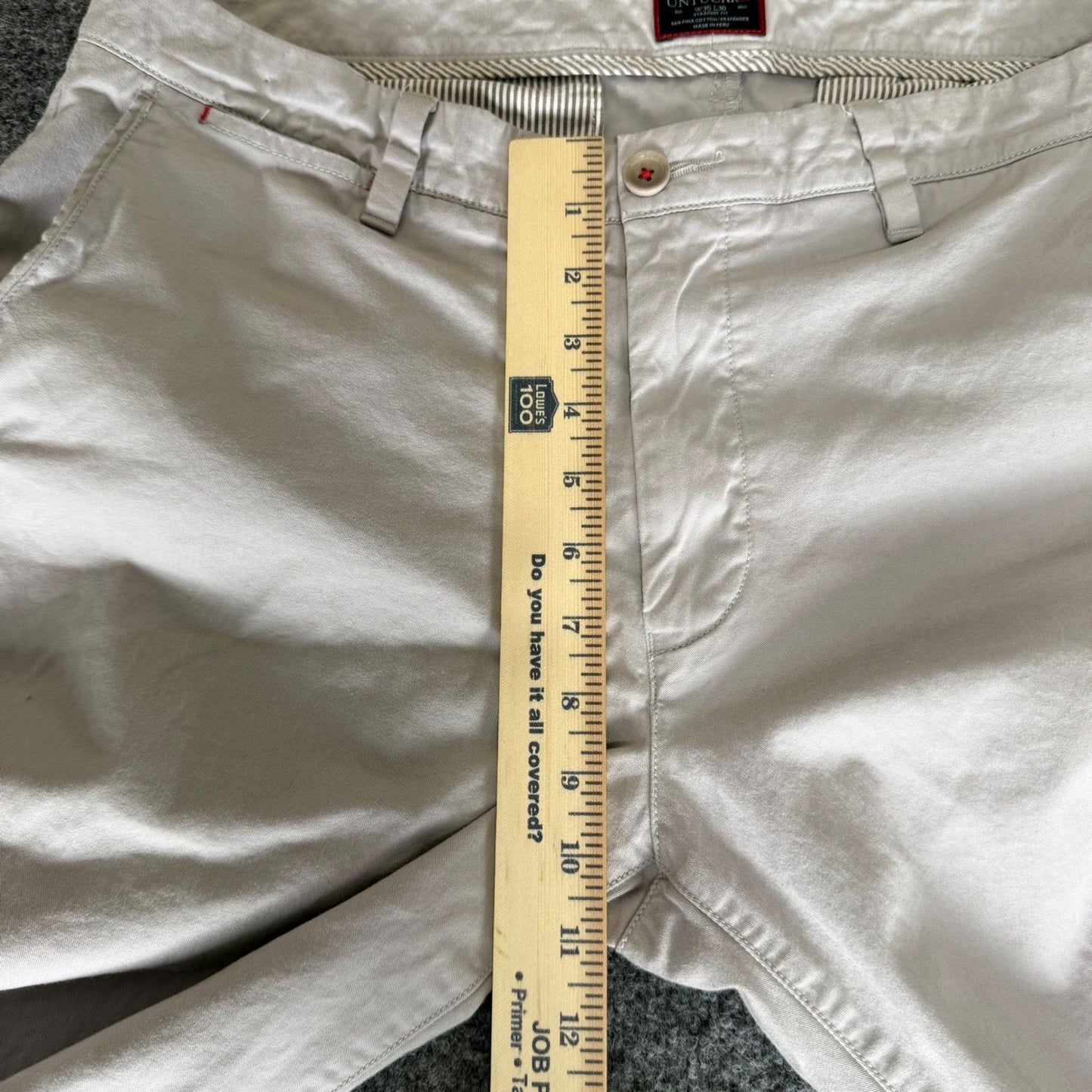 UNTUCKit Mens Chino Pants 35x30 (36x29) Gray Straight Fit Pima Cotton Casual
