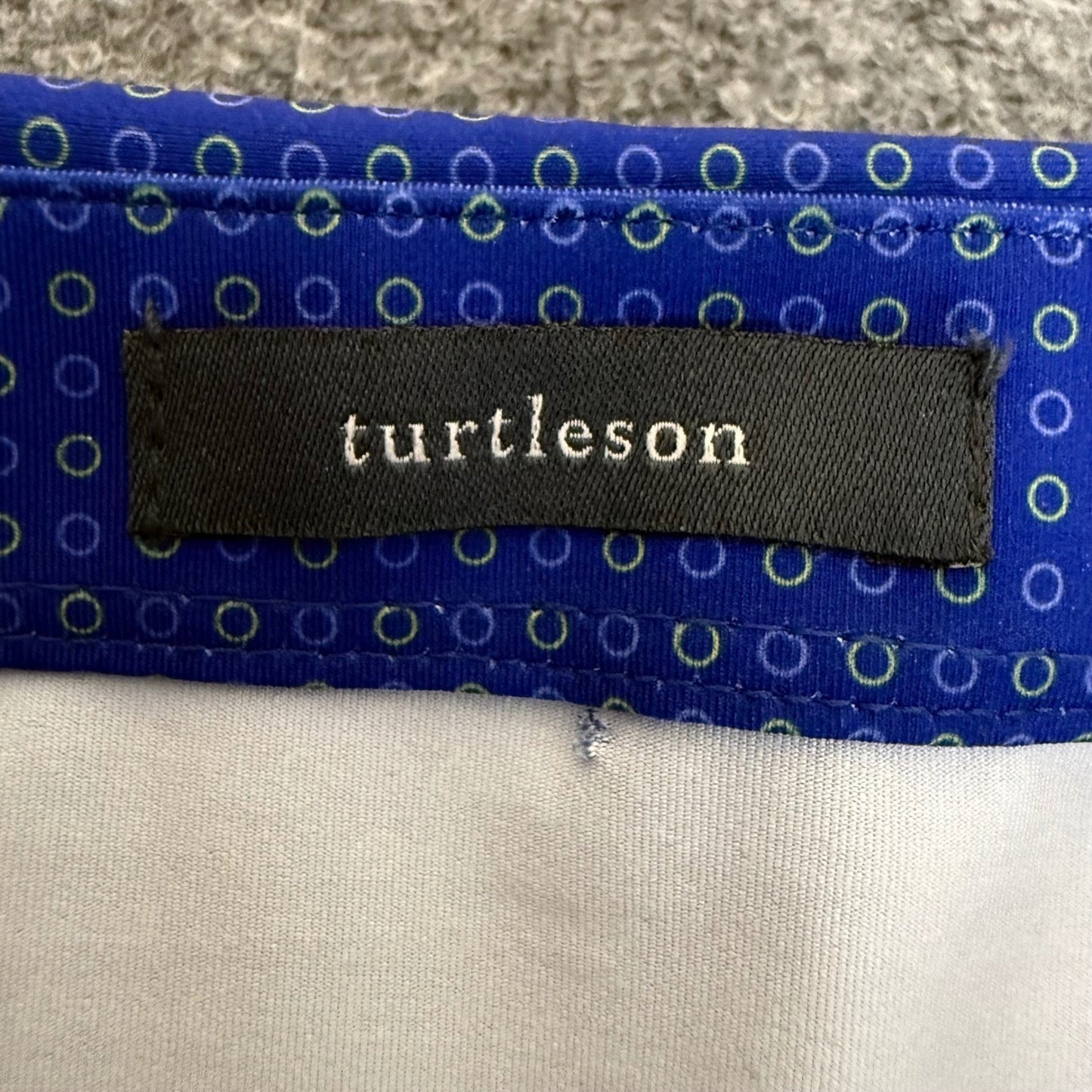 Turtleson Golf Polo Shirt Mens Large Blue Geometric Performance Short Sleeve