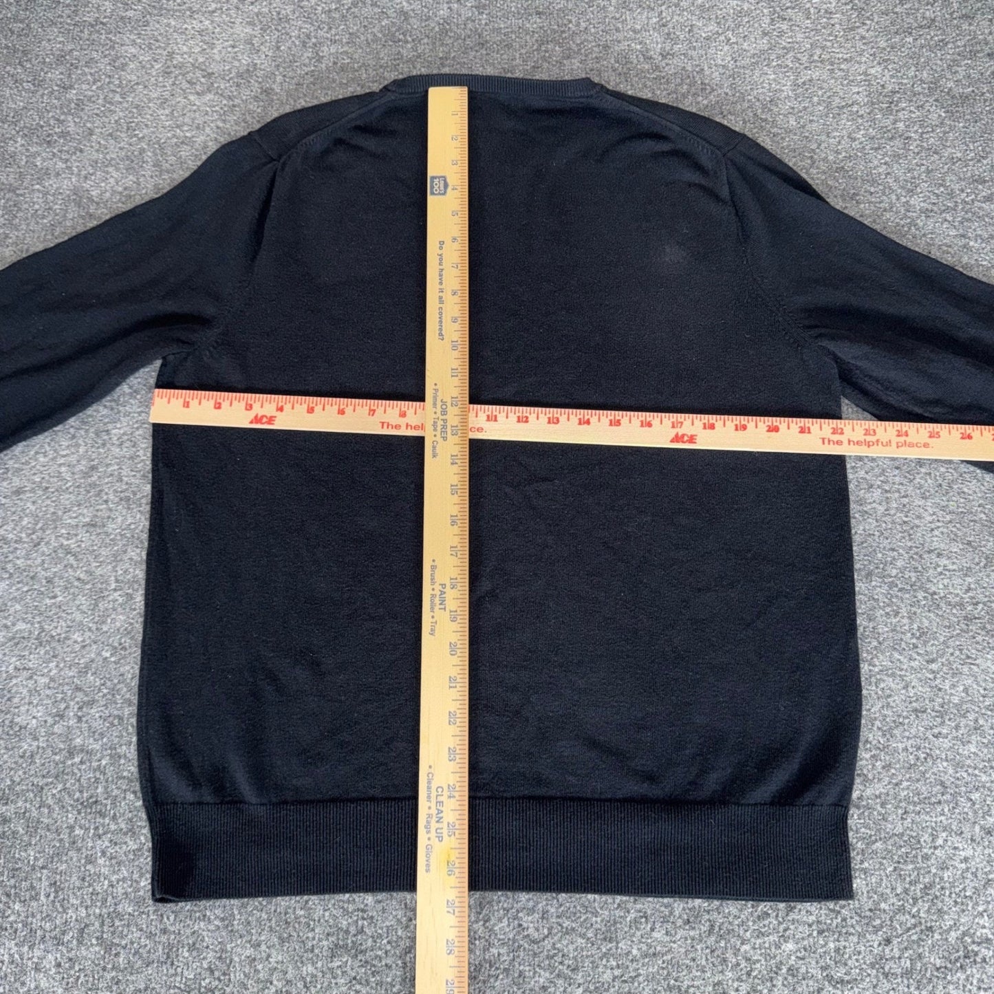 J.Crew Men Harbor Cotton Merino Wool Blend Crewneck Sweater Black XL Knit Casual