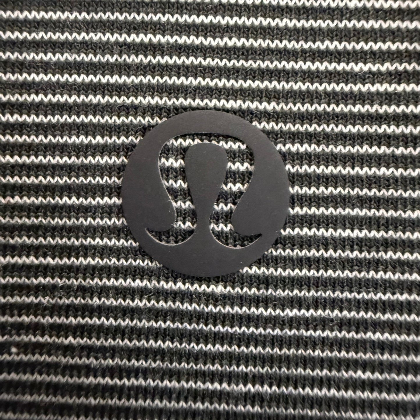 Lululemon Polo Shirt Mens Large Gray Striped Short Sleeve Golf Stretch Casual