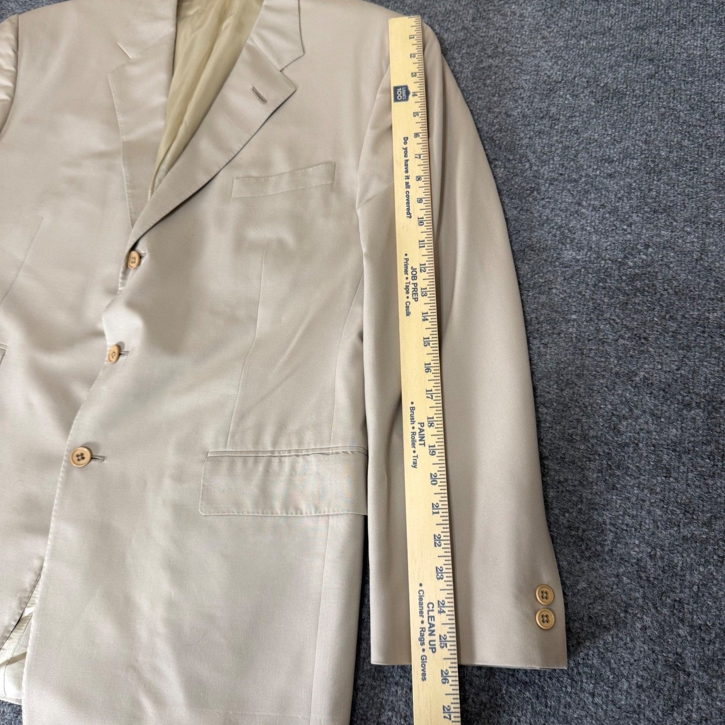 Ralph Lauren Purple Label Douglas Suit Jacket Mens 44L Beige 100% Wool Blazer