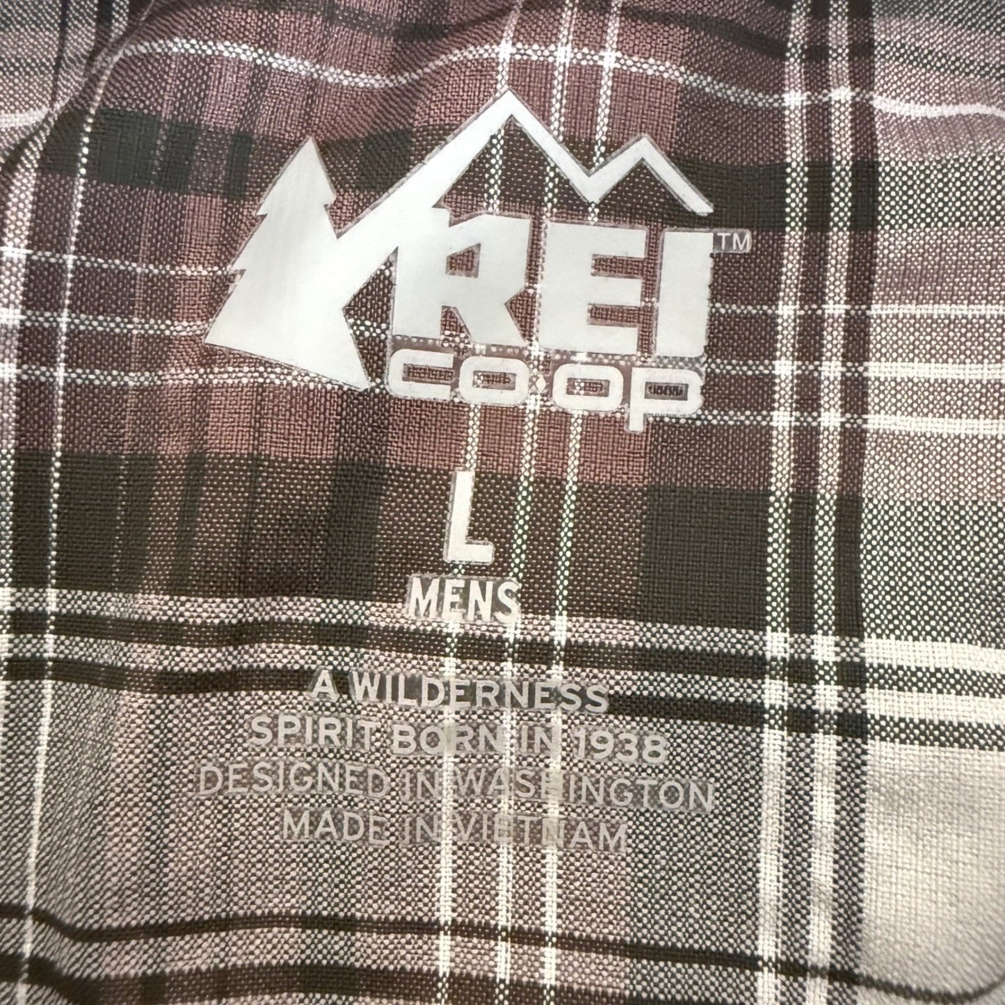REI Co-op Mens Sahara Tech Plaid Long Sleeve Button Down Hiking Shirt Large