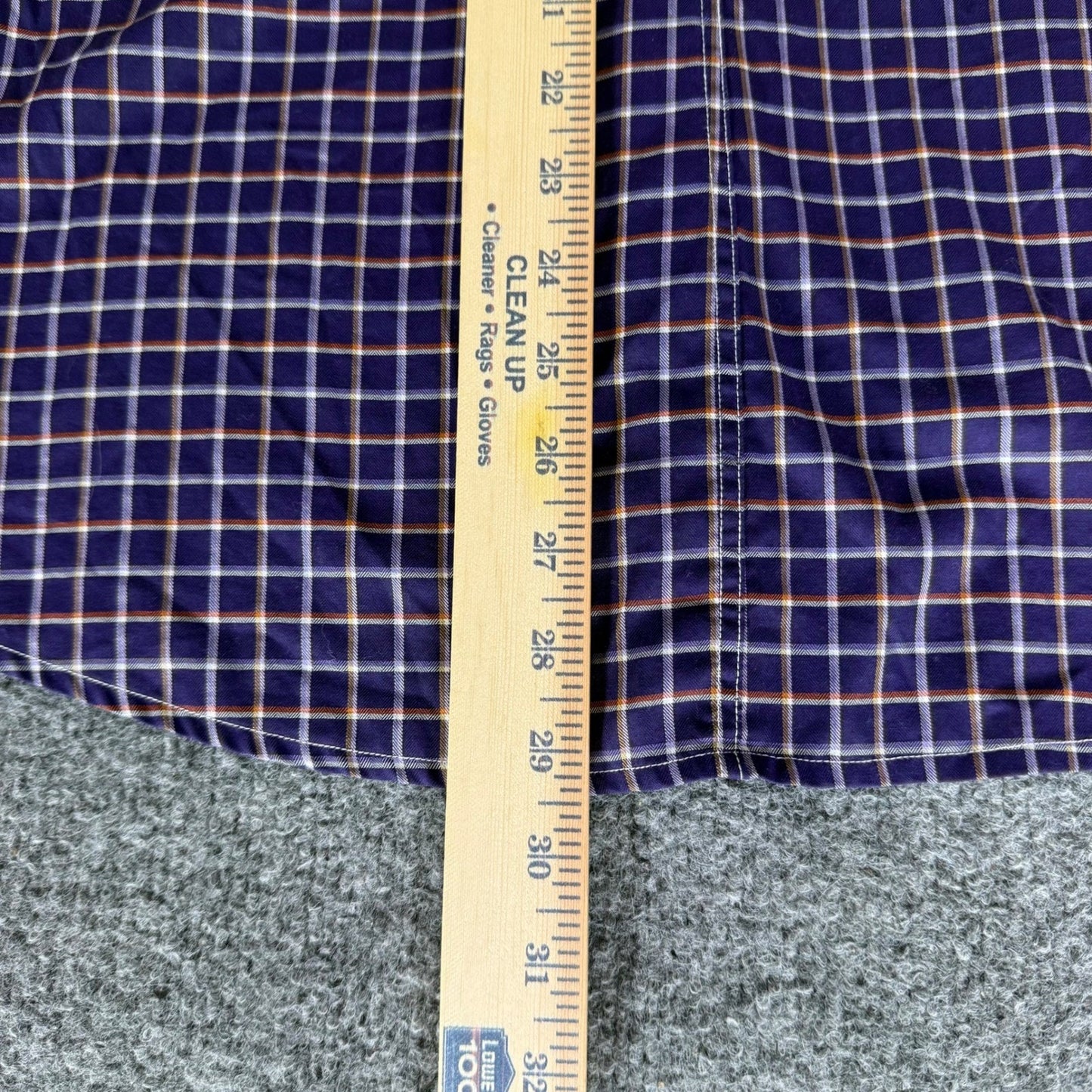 Frank & Eileen Paul Shirt Mens Large Purple Plaid Button Down Cotton Made in USA