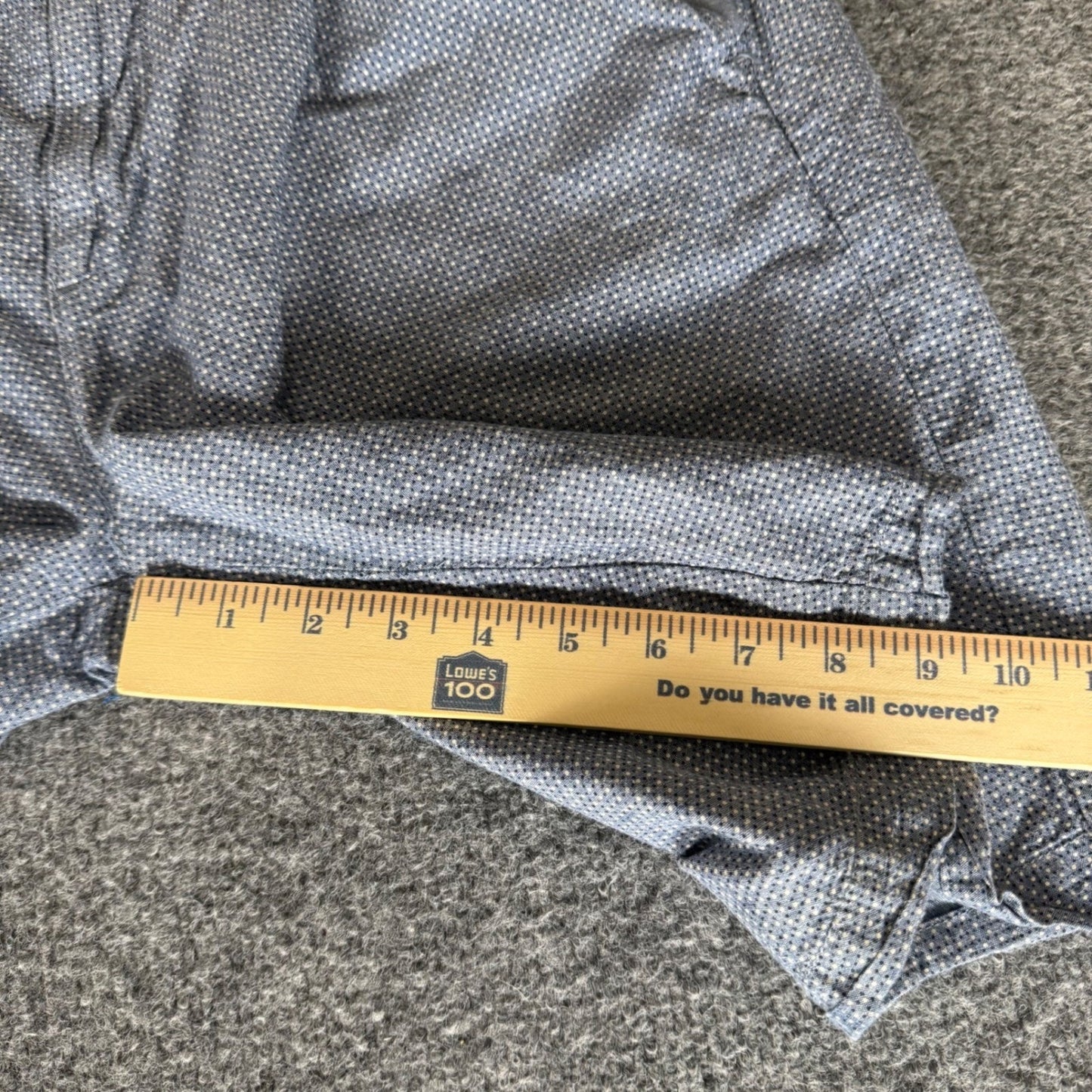 Armani Exchange Mens 32 Blue Micro Dot Cotton Linen Blend Flat Front Shorts