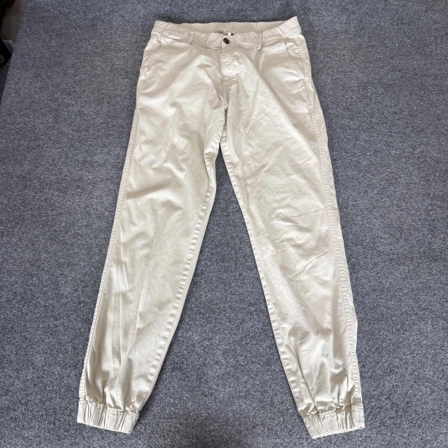 Bearbottom Clothing Mens Khaki Tan Stretch Chino Jogger Pants LT 32x31 Casual