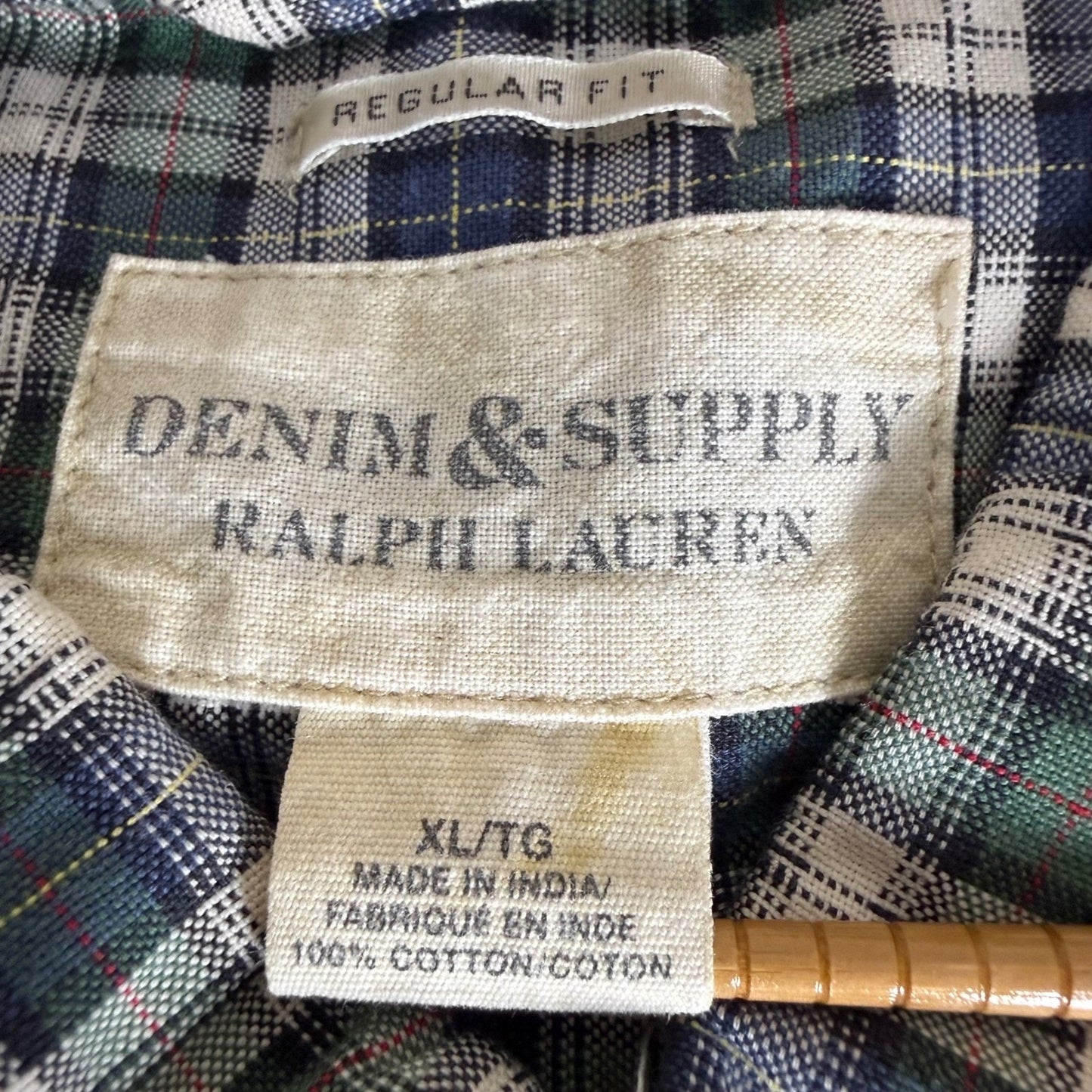 Denim Supply Ralph Lauren Shirt Mens XL Plaid Long Sleeve Button Down Casual Top