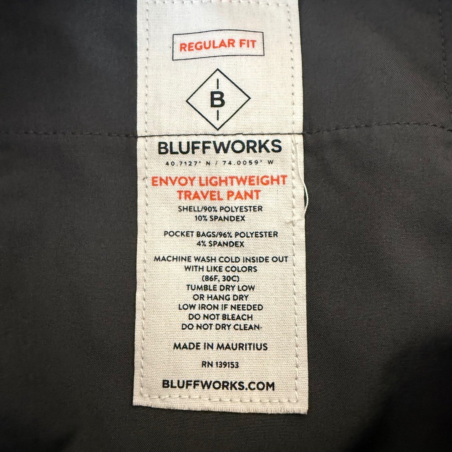 Bluffworks Envoy Pant Mens 29x27.5 Gray Lightweight Casual Work Performance