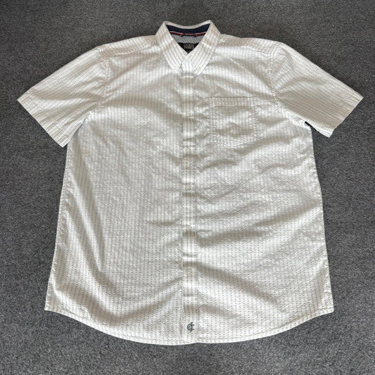 Cody James Core Shirt Mens Large White Seersucker Short Sleeve Button Up Western