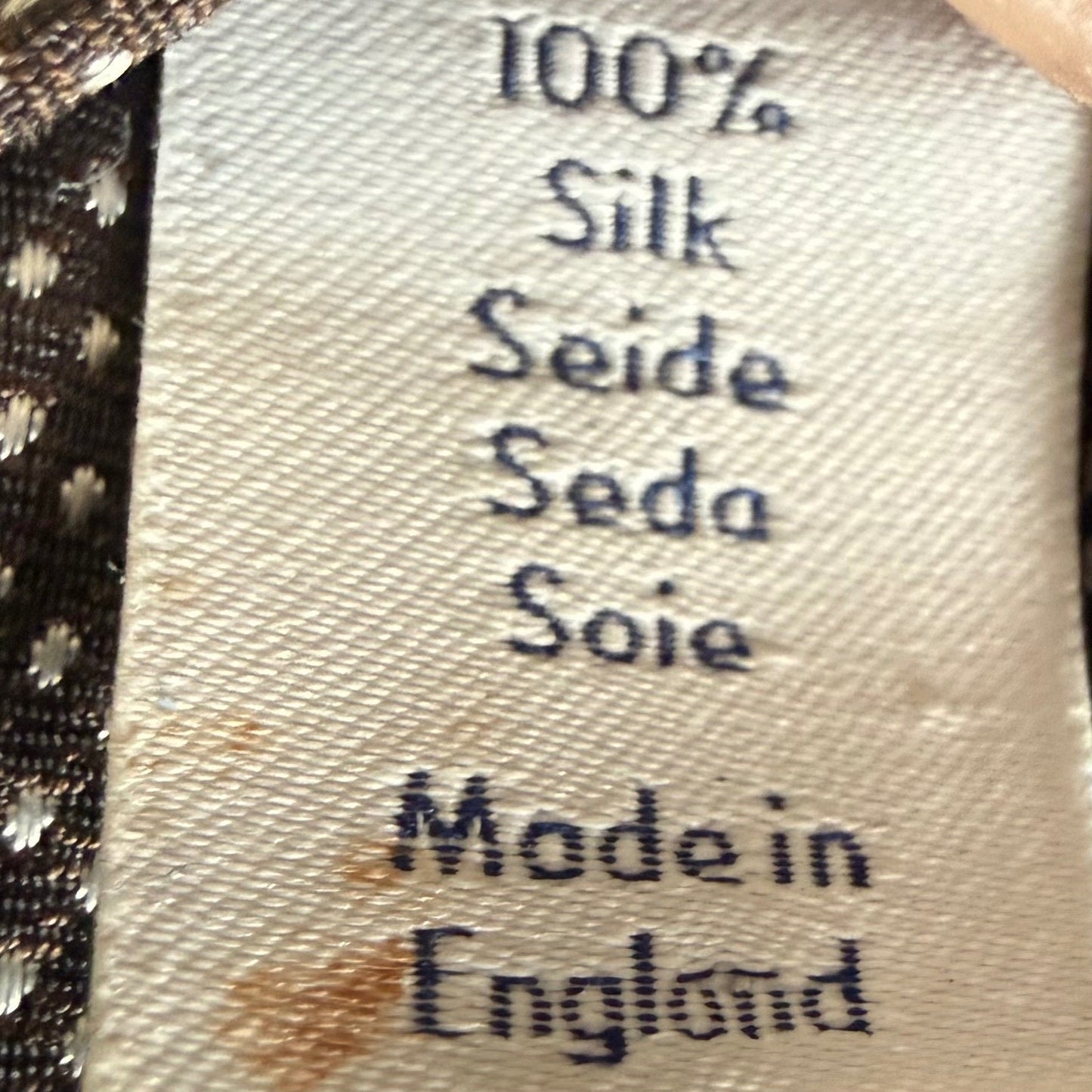 Eton Mens Silk Tie Brown Micro Dot England Necktie Business Dress Formal Classic