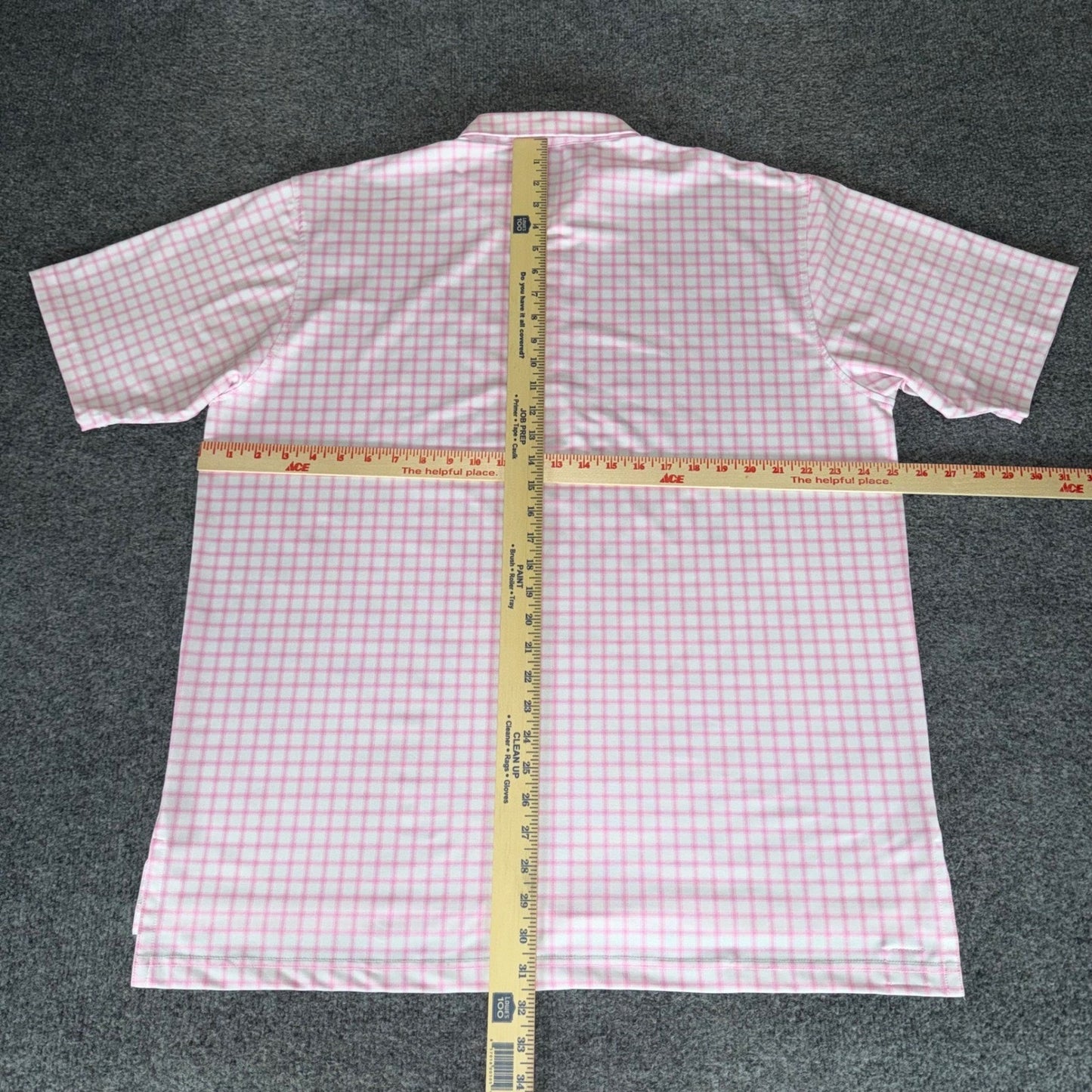 Turtleson Golf Polo Shirt Mens XL Pink Gingham Performance Casual Short Sleeve