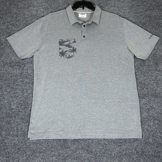 Linksoul Polo Shirt Mens XL Grey Short Sleeve Pocket Golf Casual Cotton Adult