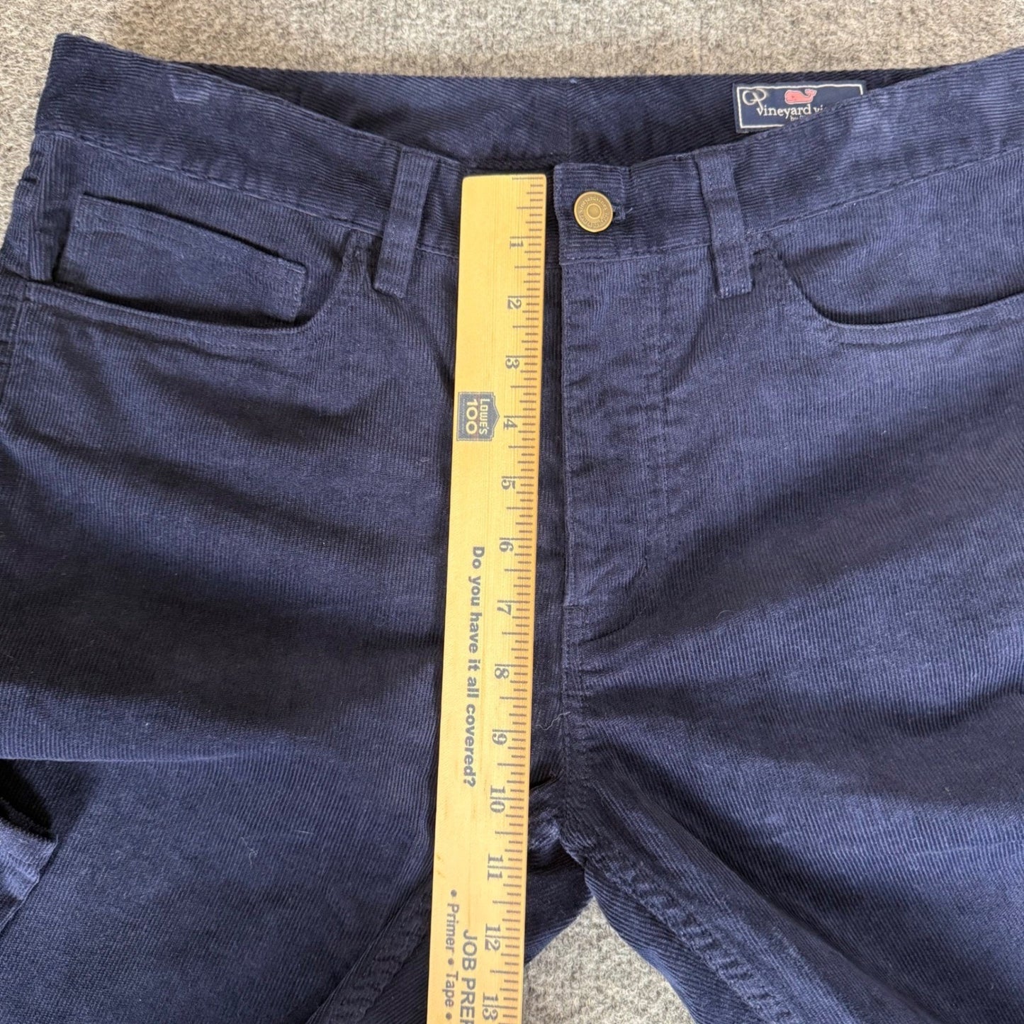 Vineyard Vines Mens Navy Blue Corduroy Pants 33x32 Straight Leg Stretch 5-Pocket