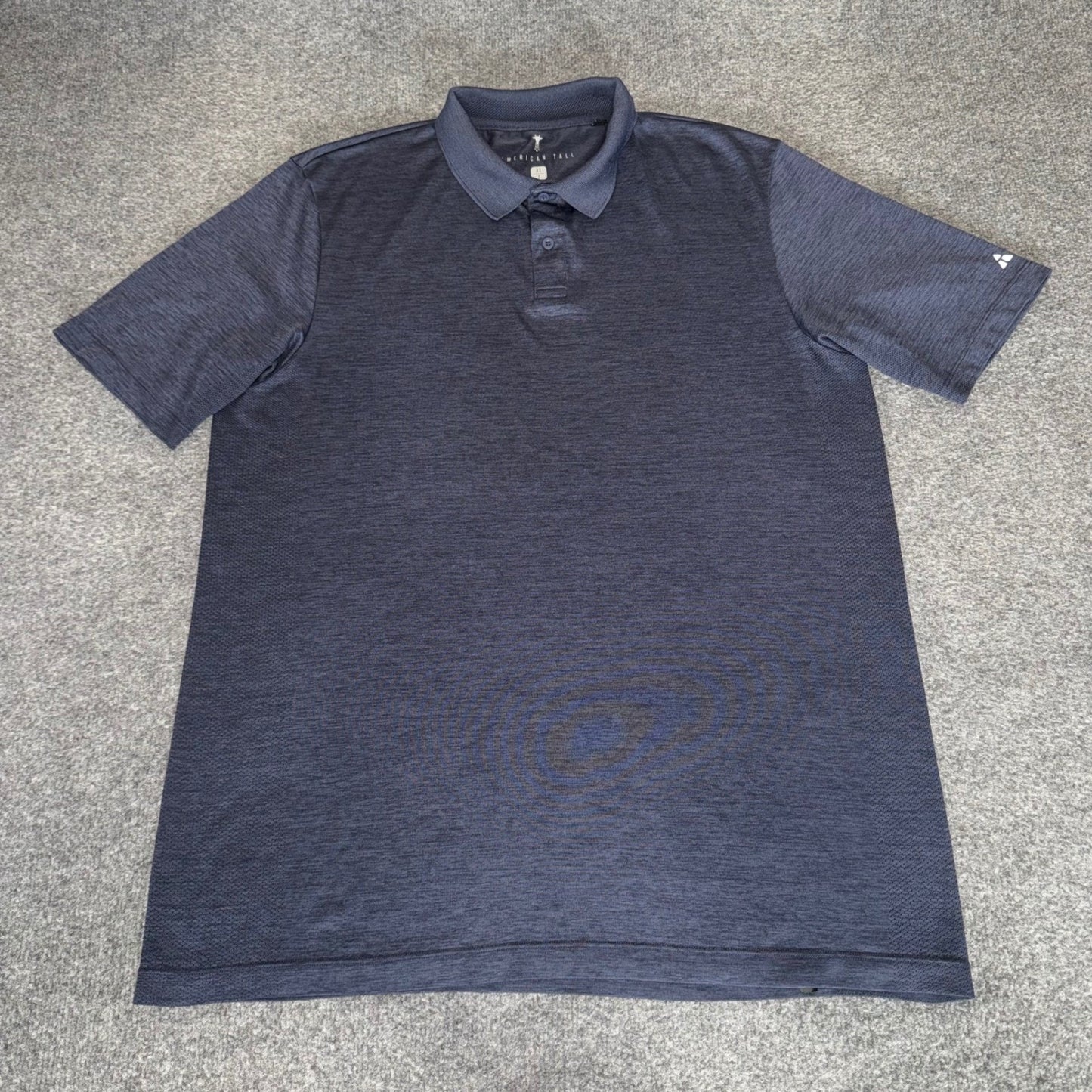 American Tall Polo Shirt Mens XLT Blue Heathered Short Sleeve Performance Golf
