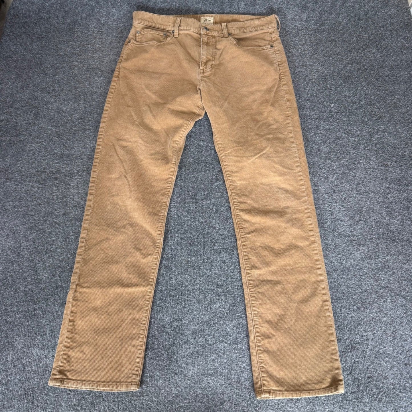 J.Crew 770 Straight Fit Corduroy Pants Mens 33x32 (34x31) Tan Brown Cotton