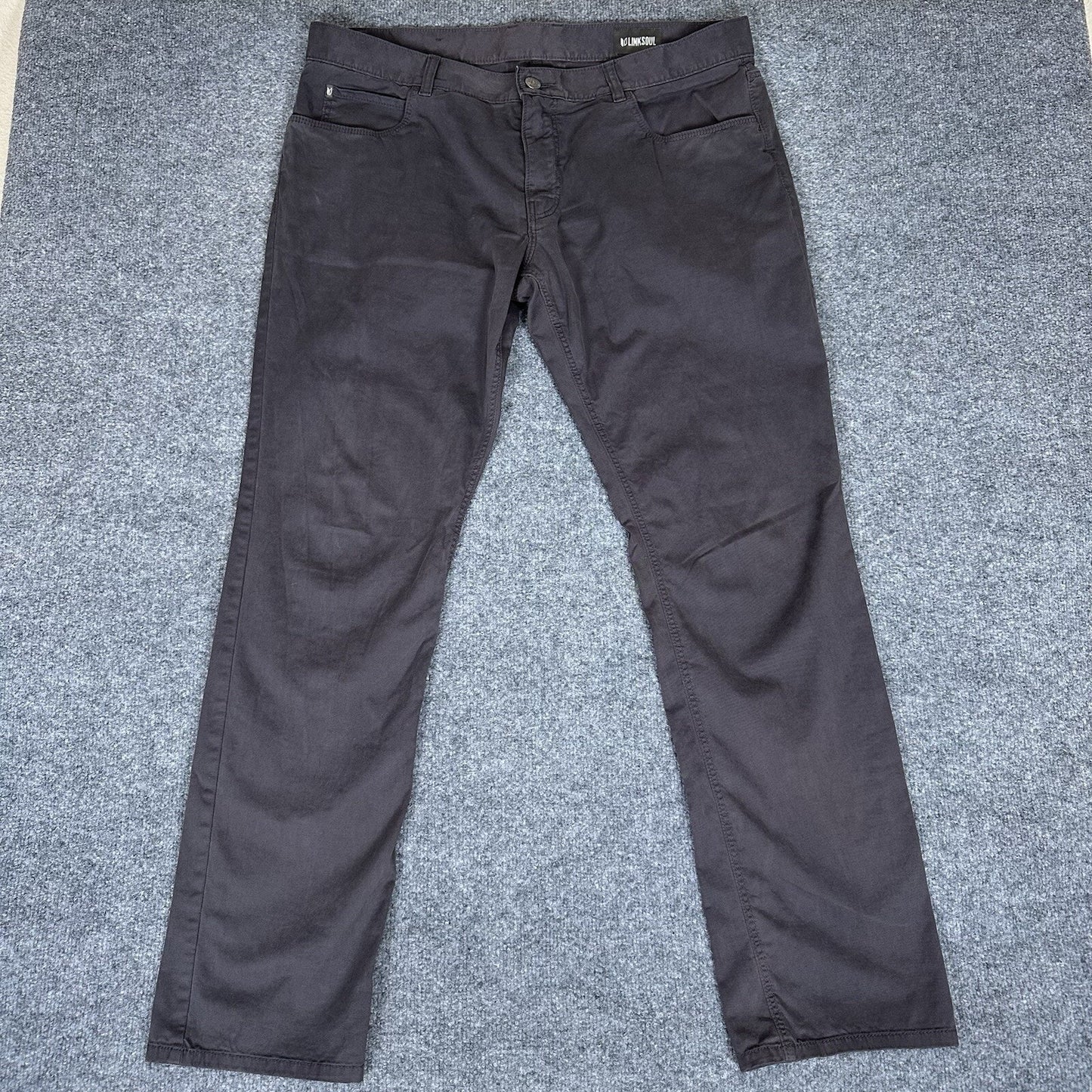 Linksoul Pants Mens 38 (40x33) Brown Golf Performance Stretch Mid Rise Adult