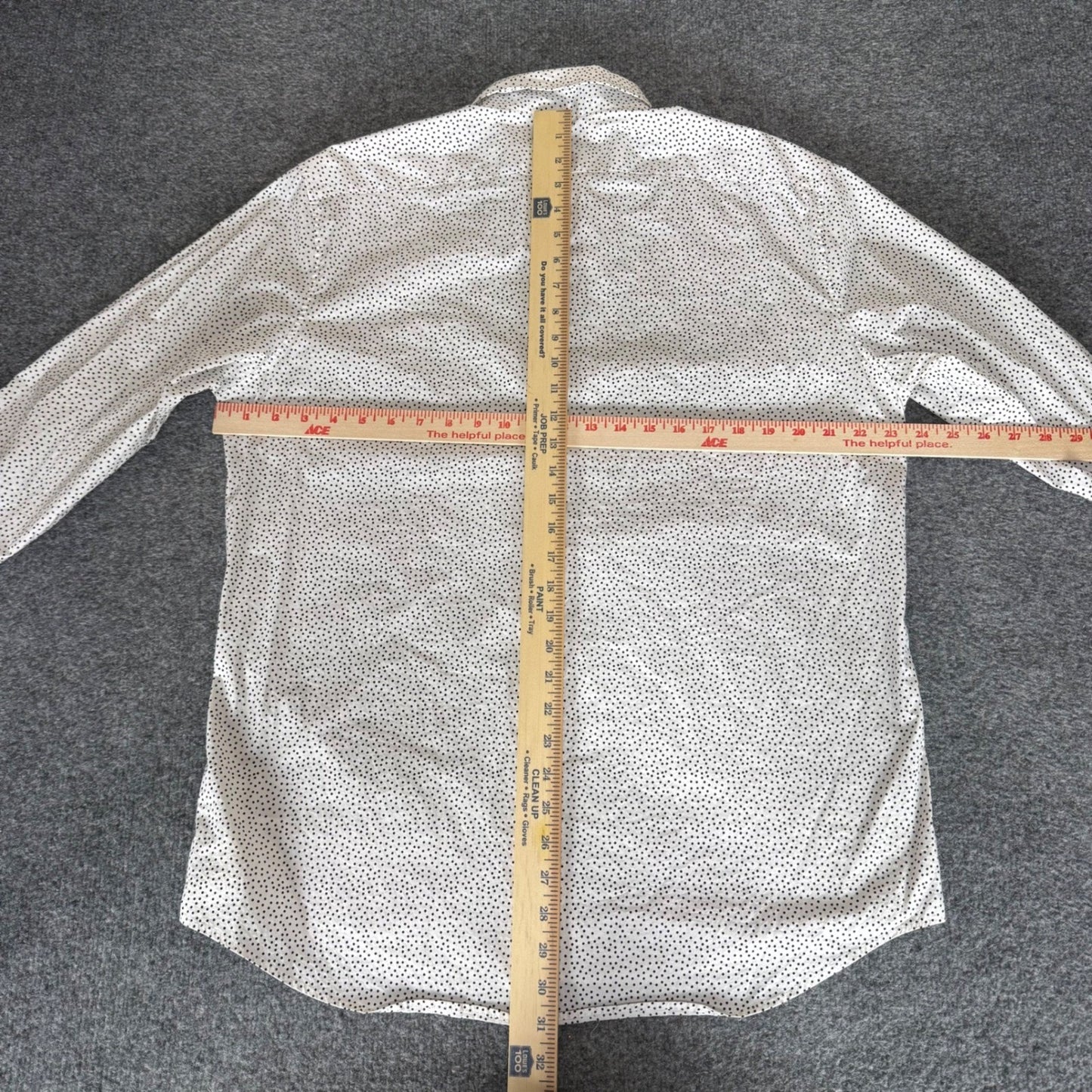 Michael Kors Mens XL Slim Fit White Polka Dot Long Sleeve Button Down Shirt