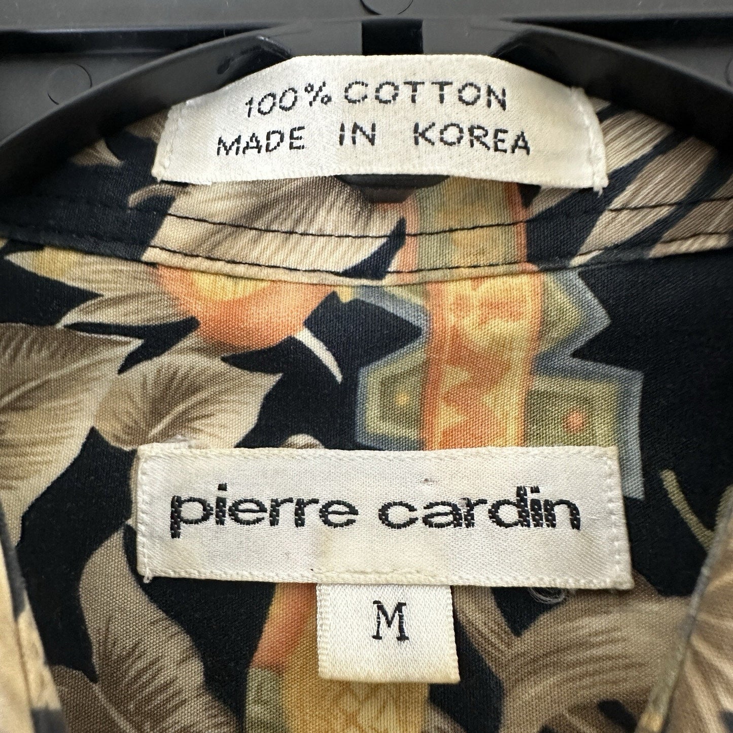 Pierre Cardin Hawaiian Shirt Mens M Floral Button Up Short Sleeve Cotton Adult