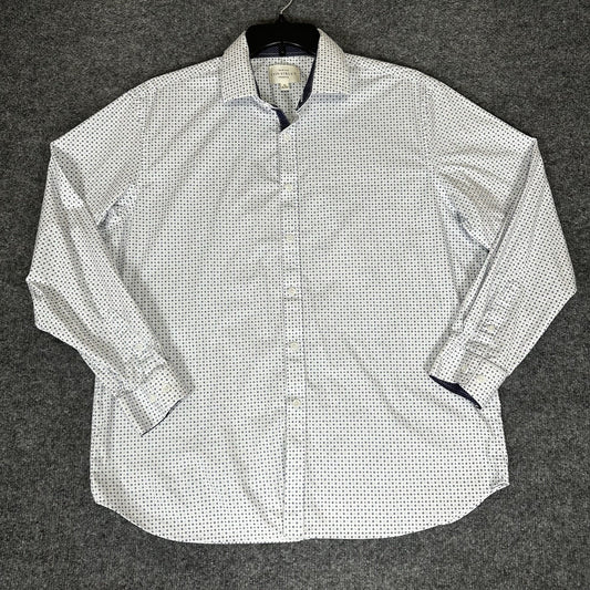 CON.STRUCT Shirt Mens XL Geometric Slim Fit Stretch Button Up Long Sleeve Casual
