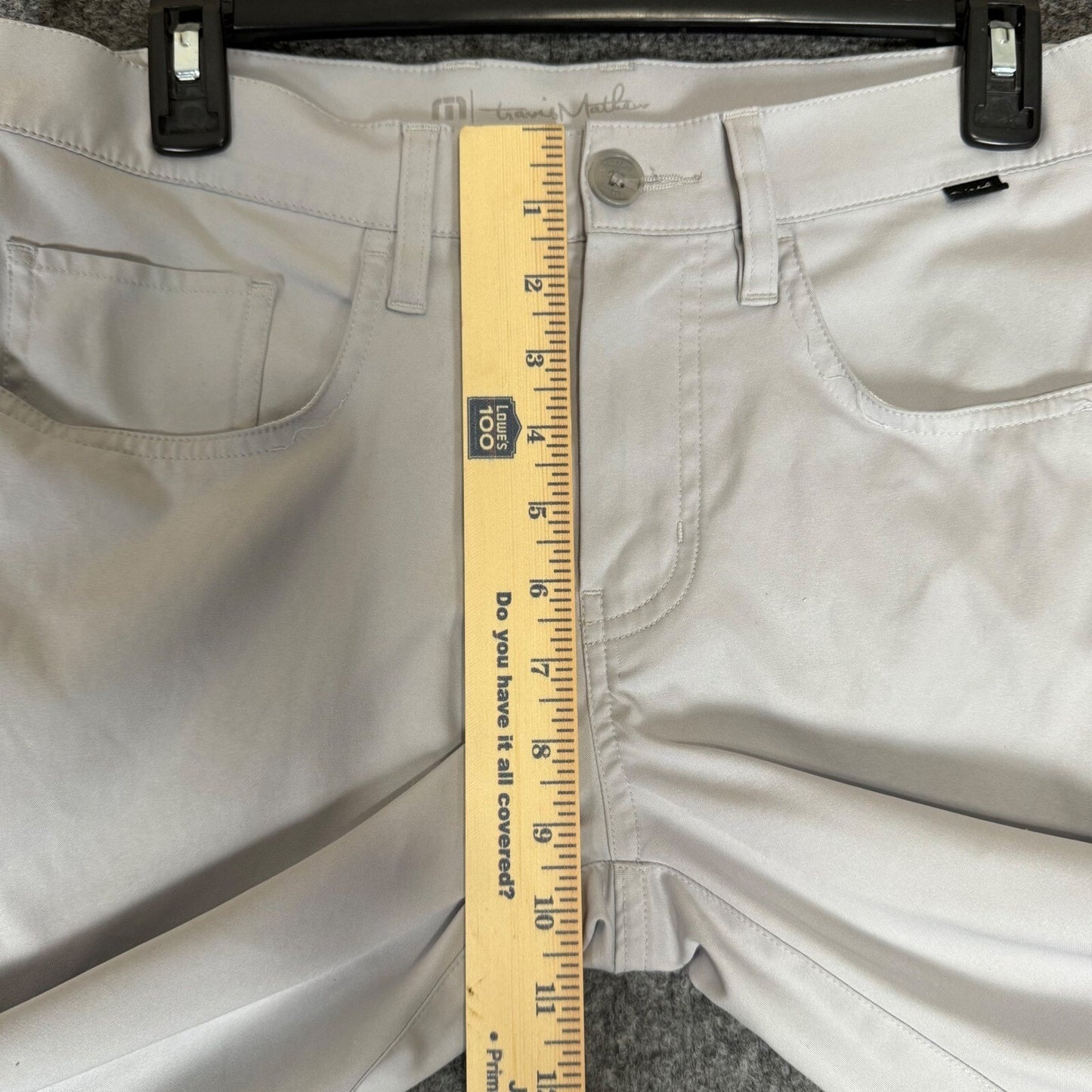 Travis Mathew Golf Pants Men's 30x27 Gray Chino Low Rise Stretch Athletic Casual