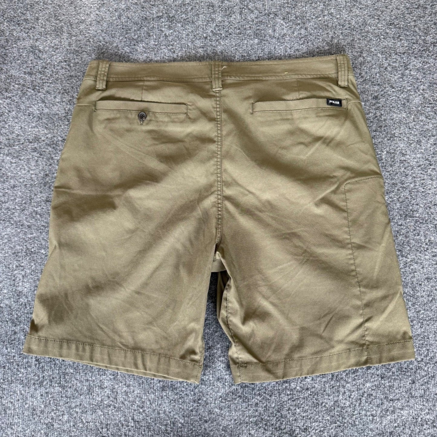 prAna Alameda Hiking Shorts Mens 38 Beige Chino 8" Outdoor Travel Stretch Trail