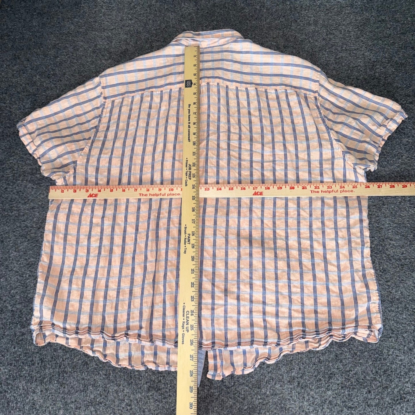 Tommy Bahama Mens XXL Island Modern Fit Linen Blend Plaid Short Sleeve Shirt