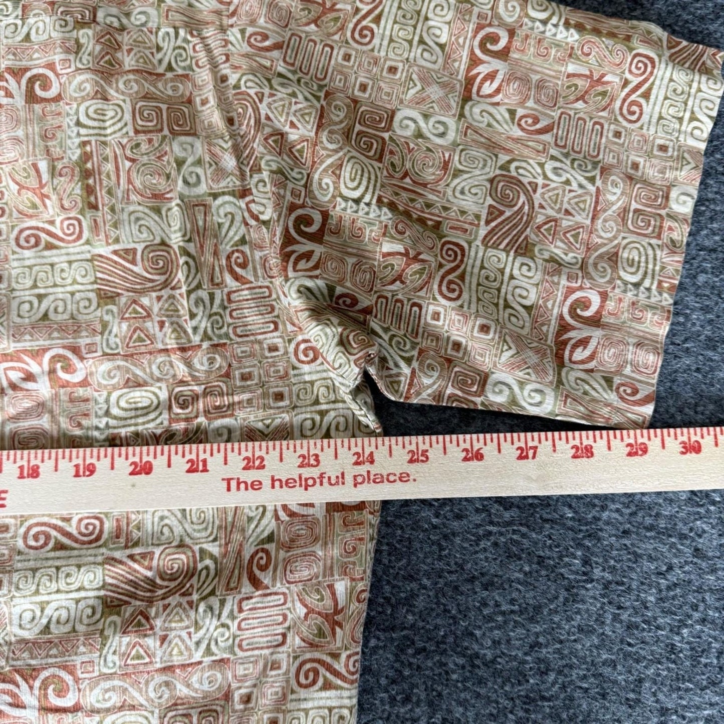 Tori Richard Shirt Men Large Abstract Geometric Patchwork Short Sleeve Button Up