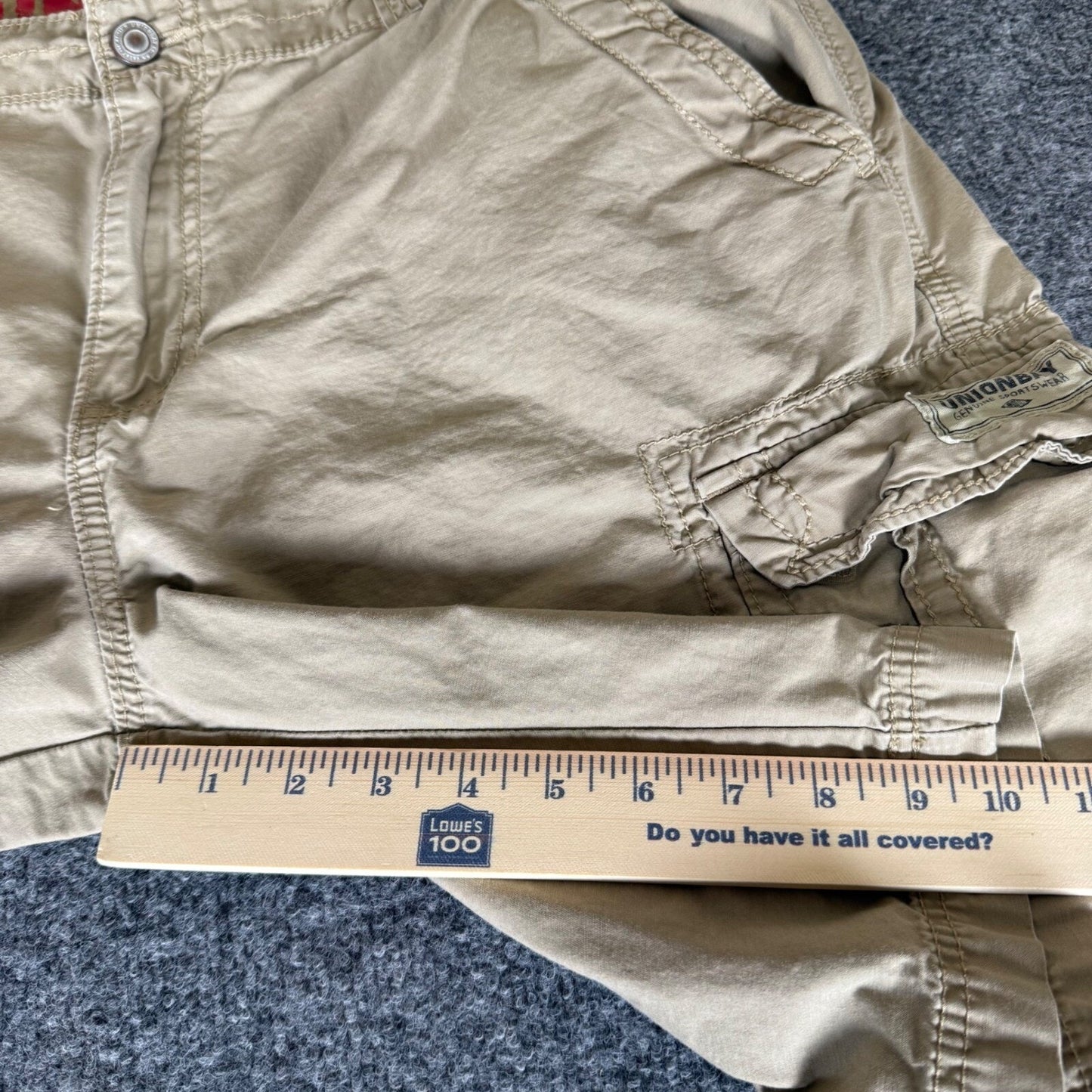 Unionbay Cargo Shorts Mens 38x10 Beige Casual High Rise Outdoor Hiking Utility