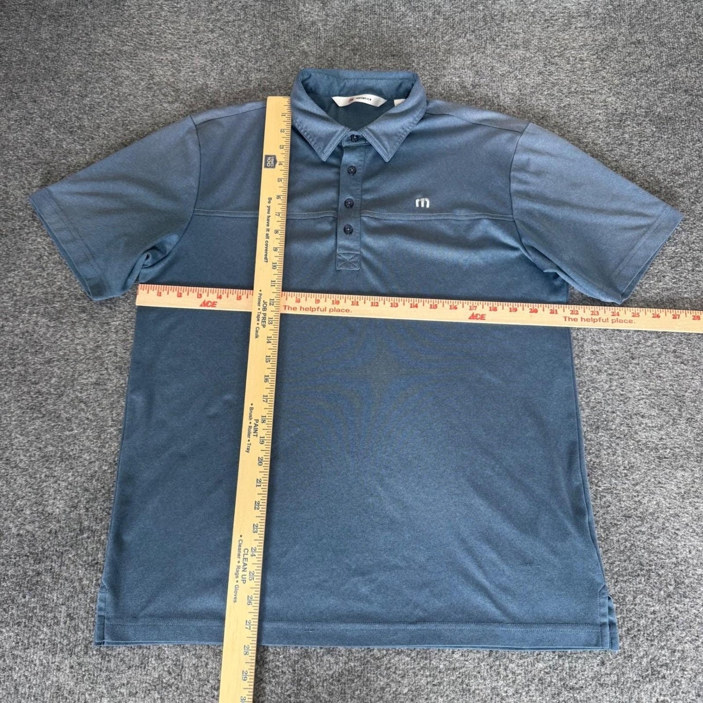 TravisMathew Mens Short Sleeve Performance Golf Polo Shirt Blue Large Casual