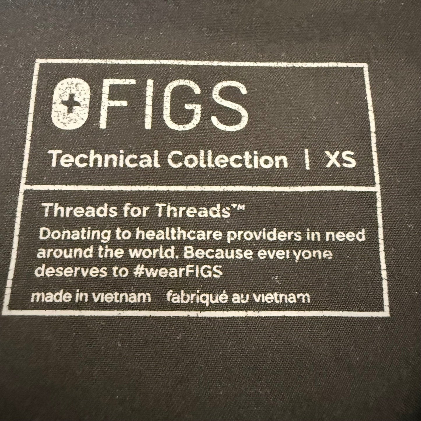 FIGS Casma Scrub Top Shirt Womens XS Black Medical Uniform Nursing Dental Clinic