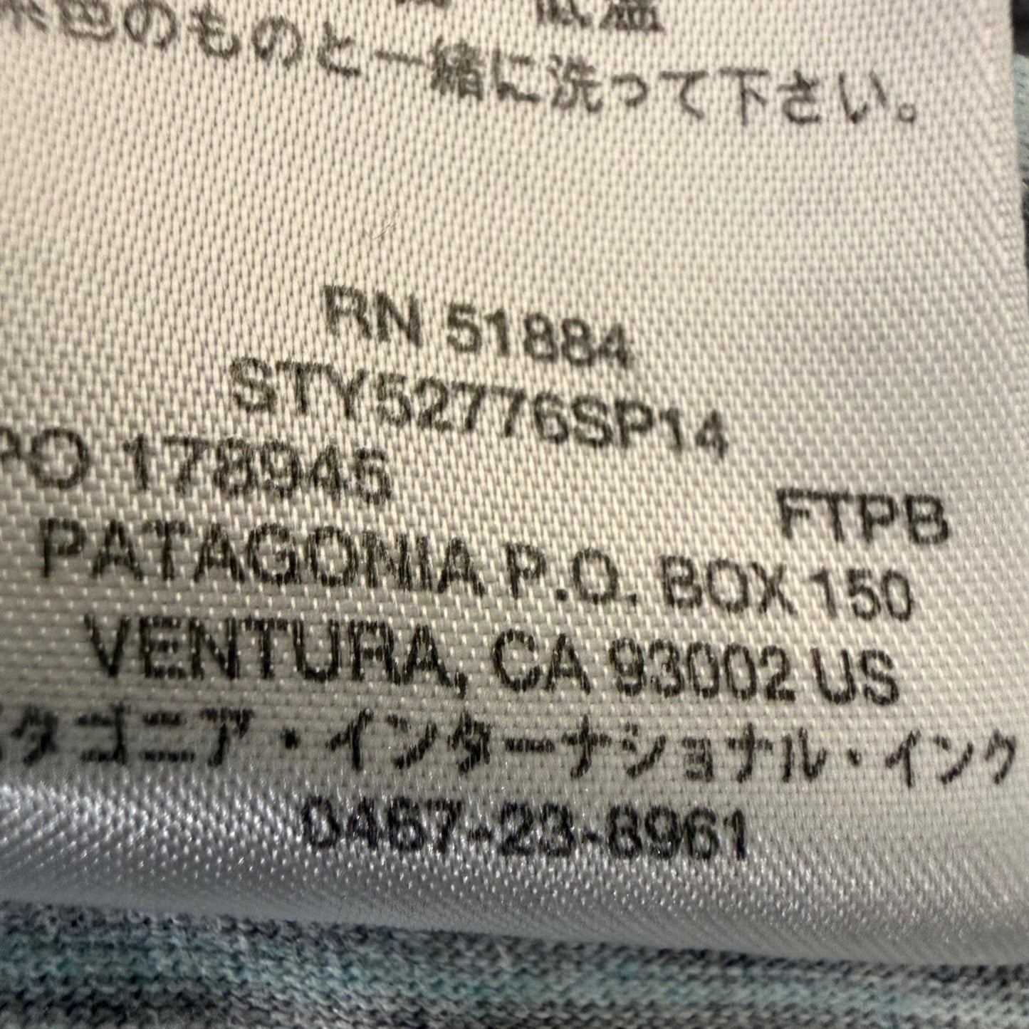 Patagonia Mens Medium Organic Cotton Striped Polo Shirt Blue Short Sleeve Casual