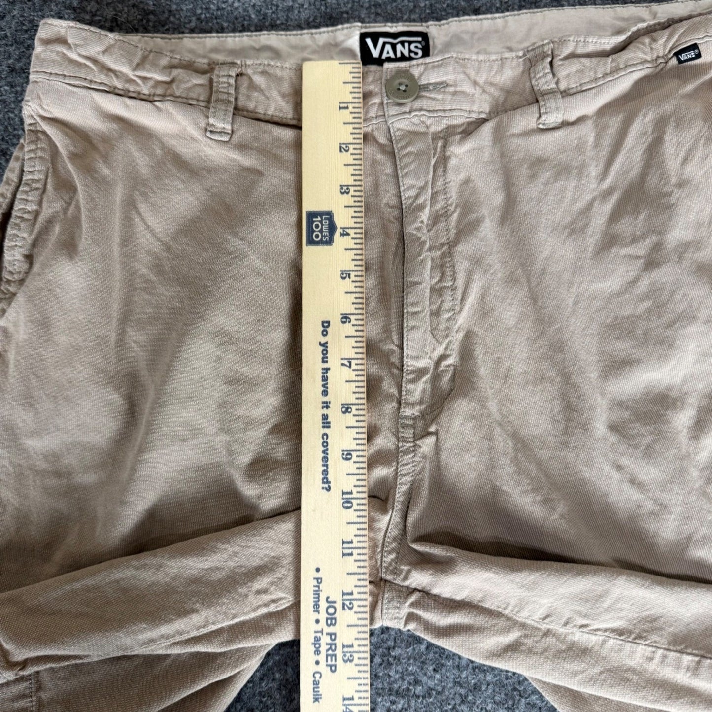 Vans Mens Beige Chino Short Size 34 Skate Casual Off The Wall Streetwear Comfort